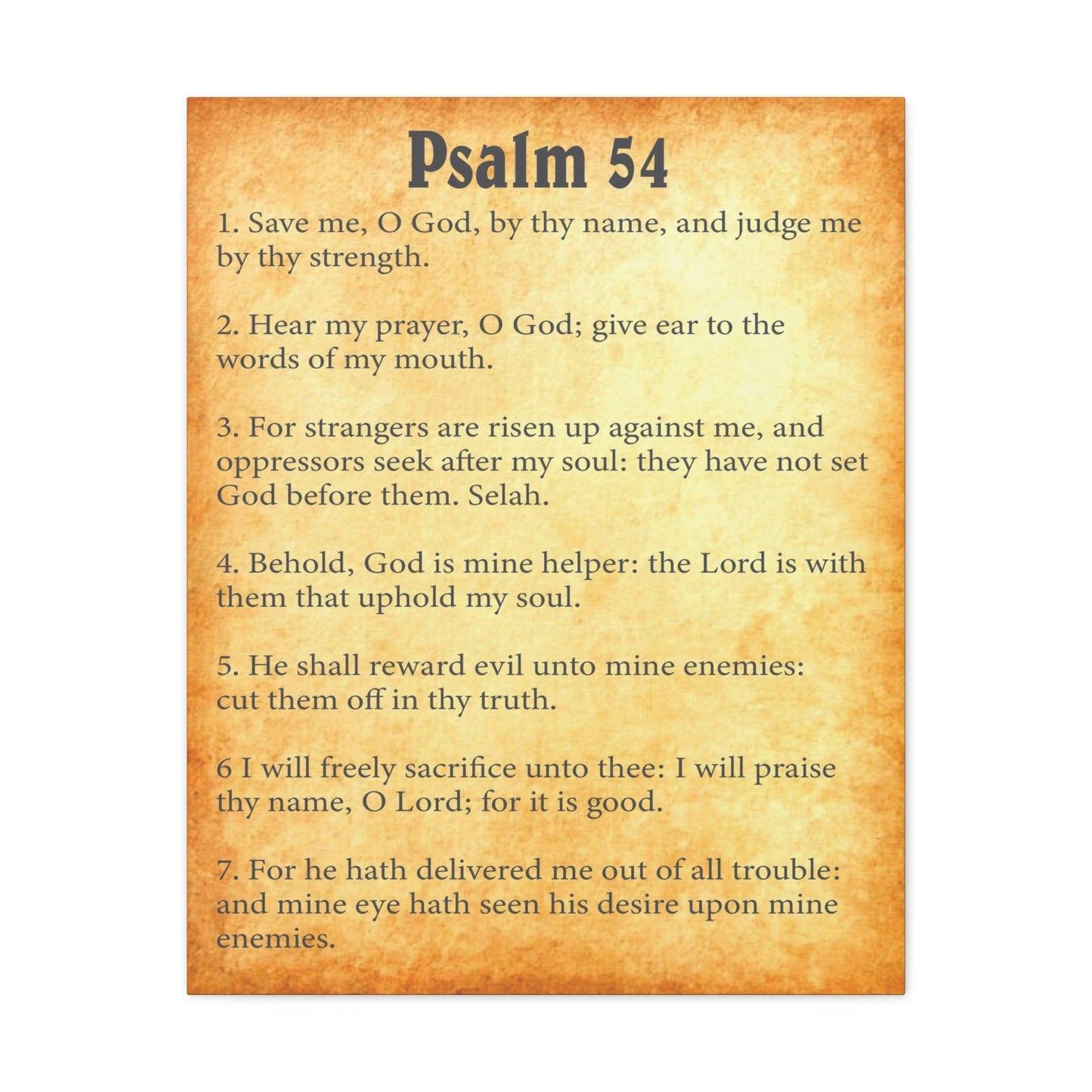Scripture Walls Psalm 54 Chapter Gold Bible Canvas Christian Wall Art Ready to Hang Unframed-Express Your Love Gifts