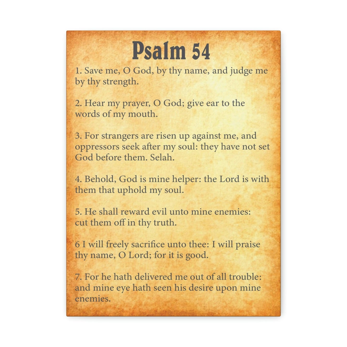 Scripture Walls Psalm 54 Chapter Gold Bible Canvas Christian Wall Art Ready to Hang Unframed-Express Your Love Gifts