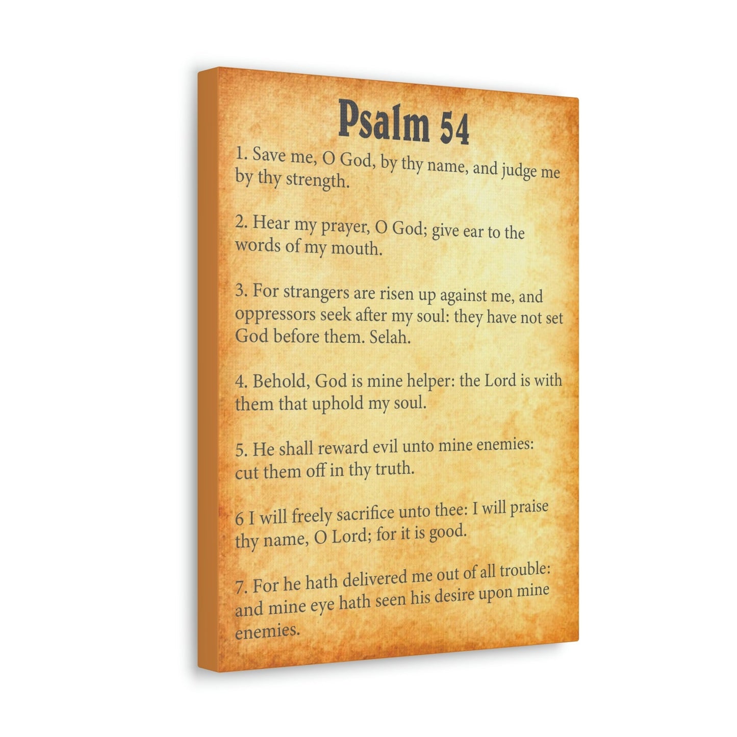 Scripture Walls Psalm 54 Chapter Gold Bible Canvas Christian Wall Art Ready to Hang Unframed-Express Your Love Gifts