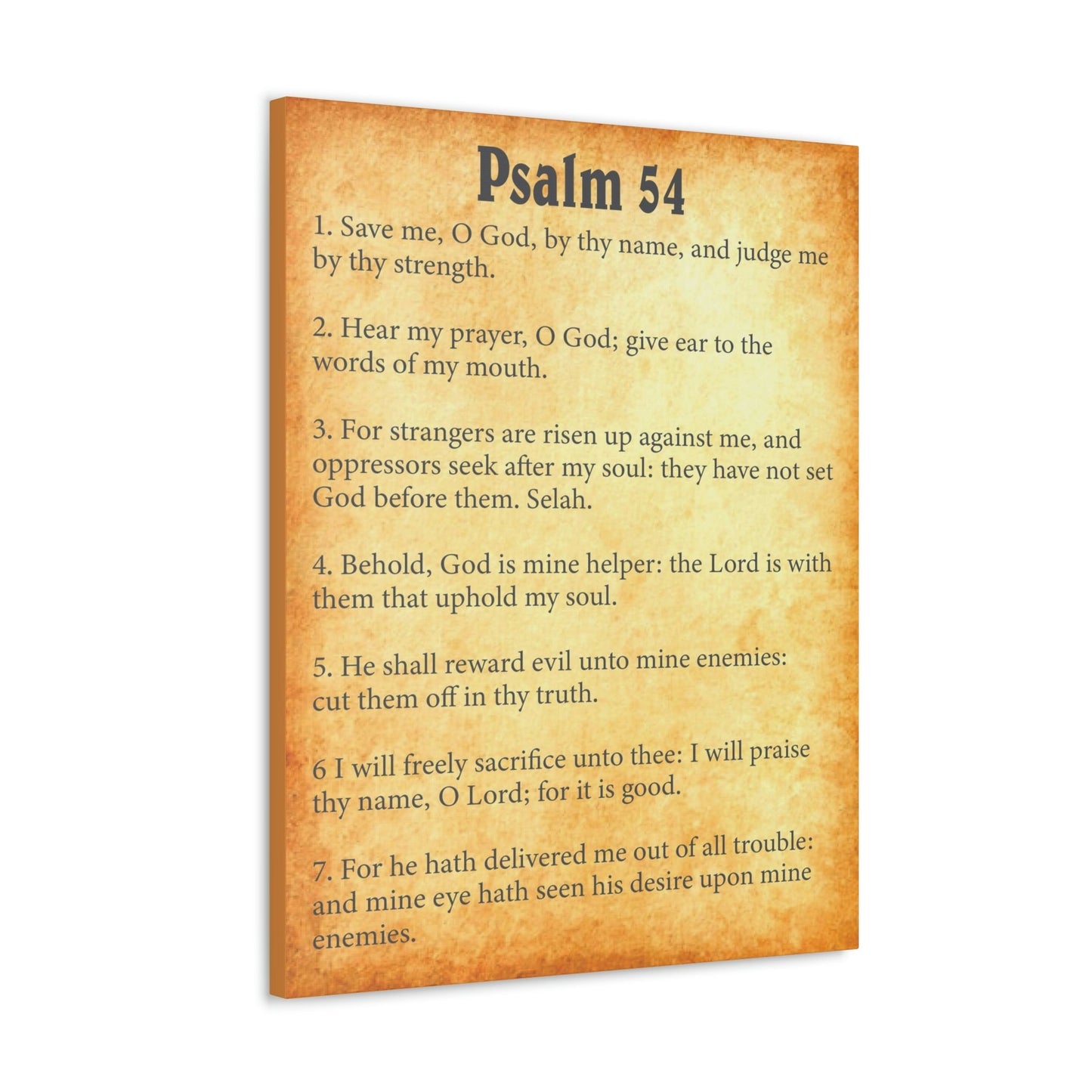 Scripture Walls Psalm 54 Chapter Gold Bible Canvas Christian Wall Art Ready to Hang Unframed-Express Your Love Gifts