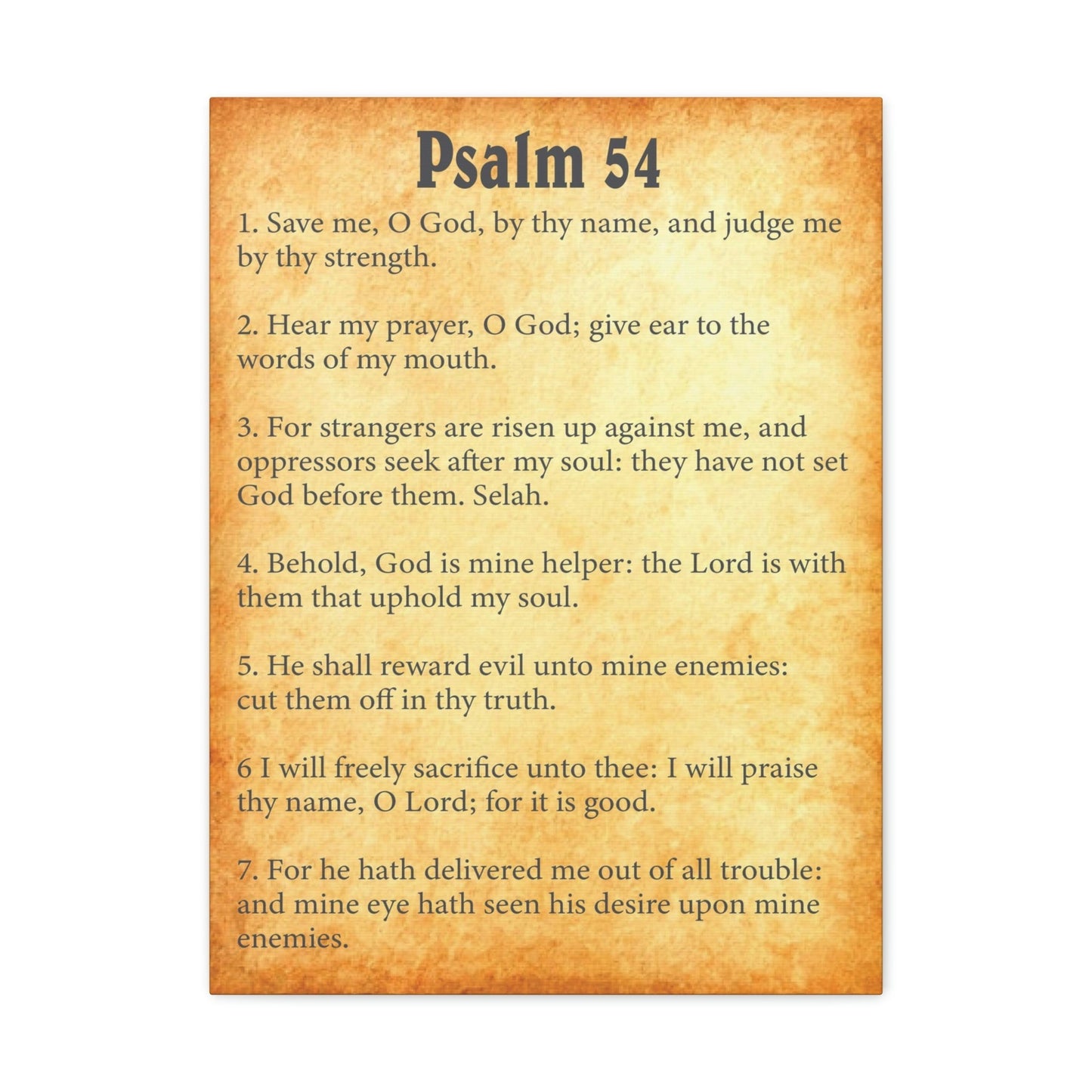 Scripture Walls Psalm 54 Chapter Gold Bible Canvas Christian Wall Art Ready to Hang Unframed-Express Your Love Gifts
