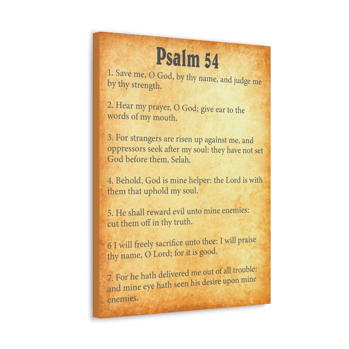 Scripture Walls Psalm 54 Chapter Gold Bible Canvas Christian Wall Art Ready to Hang Unframed-Express Your Love Gifts
