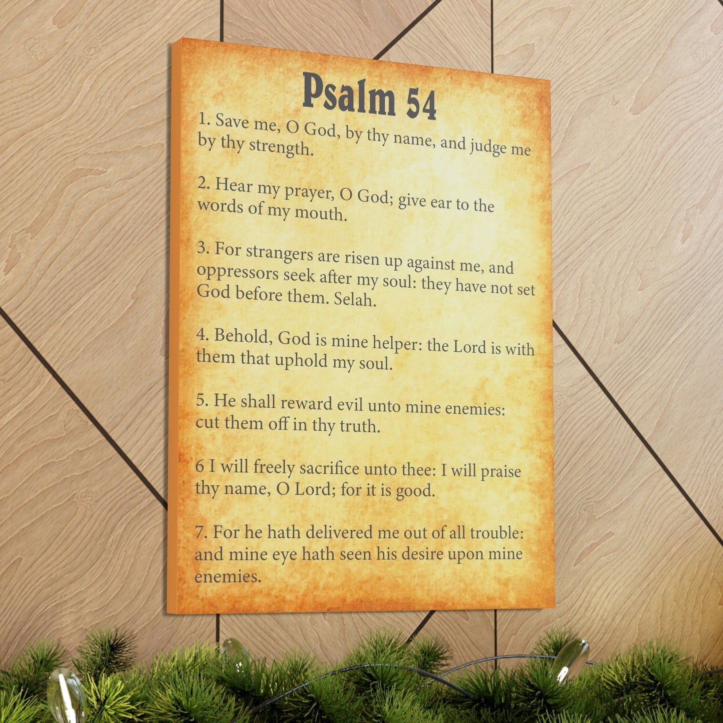 Scripture Walls Psalm 54 Chapter Gold Bible Canvas Christian Wall Art Ready to Hang Unframed-Express Your Love Gifts