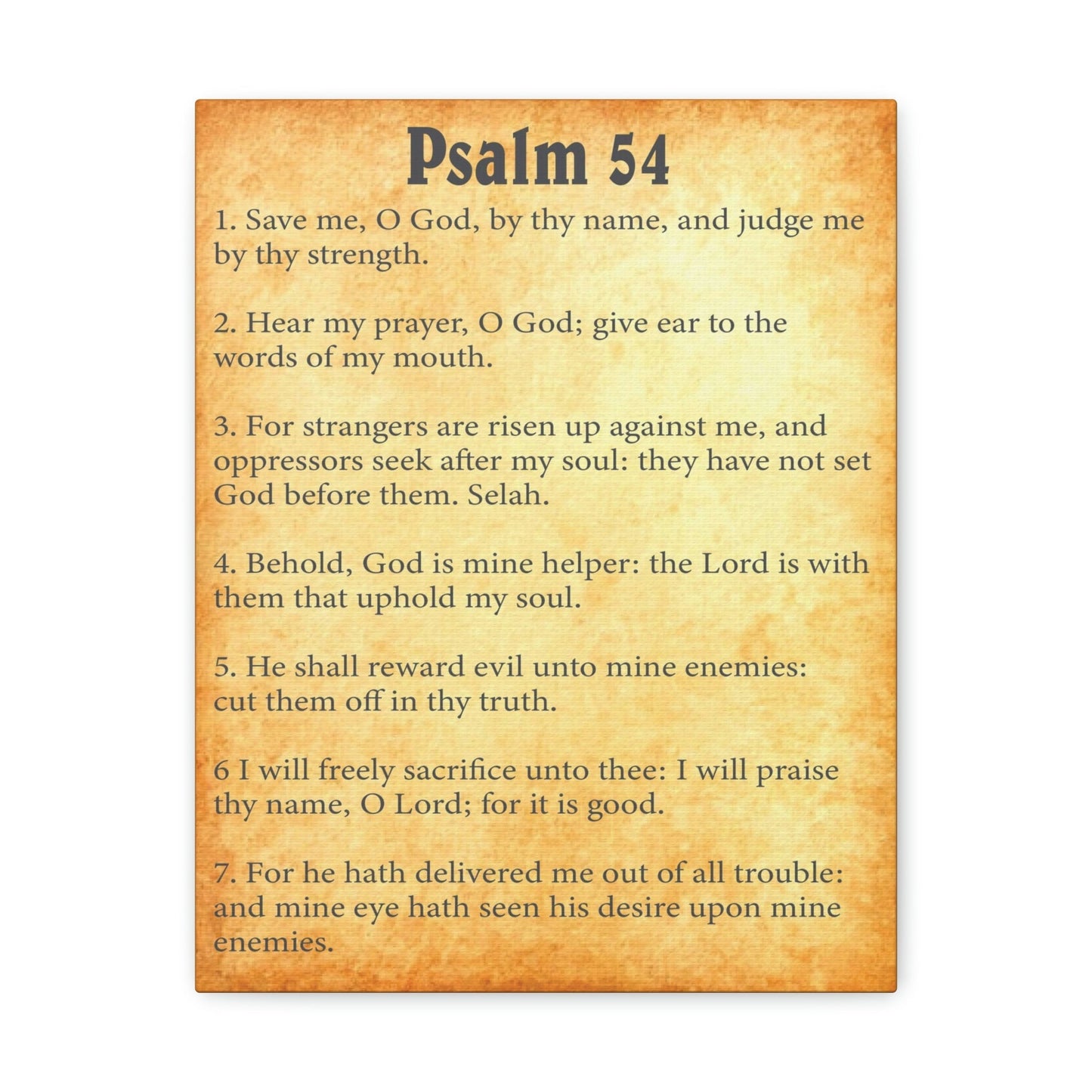 Scripture Walls Psalm 54 Chapter Gold Bible Canvas Christian Wall Art Ready to Hang Unframed-Express Your Love Gifts