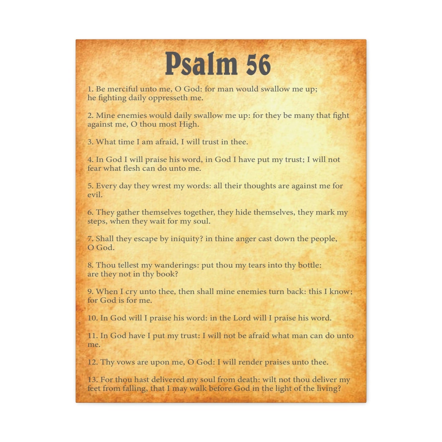 Scripture Walls Psalm 56 Chapter Gold Bible Canvas Christian Wall Art Ready to Hang Unframed-Express Your Love Gifts