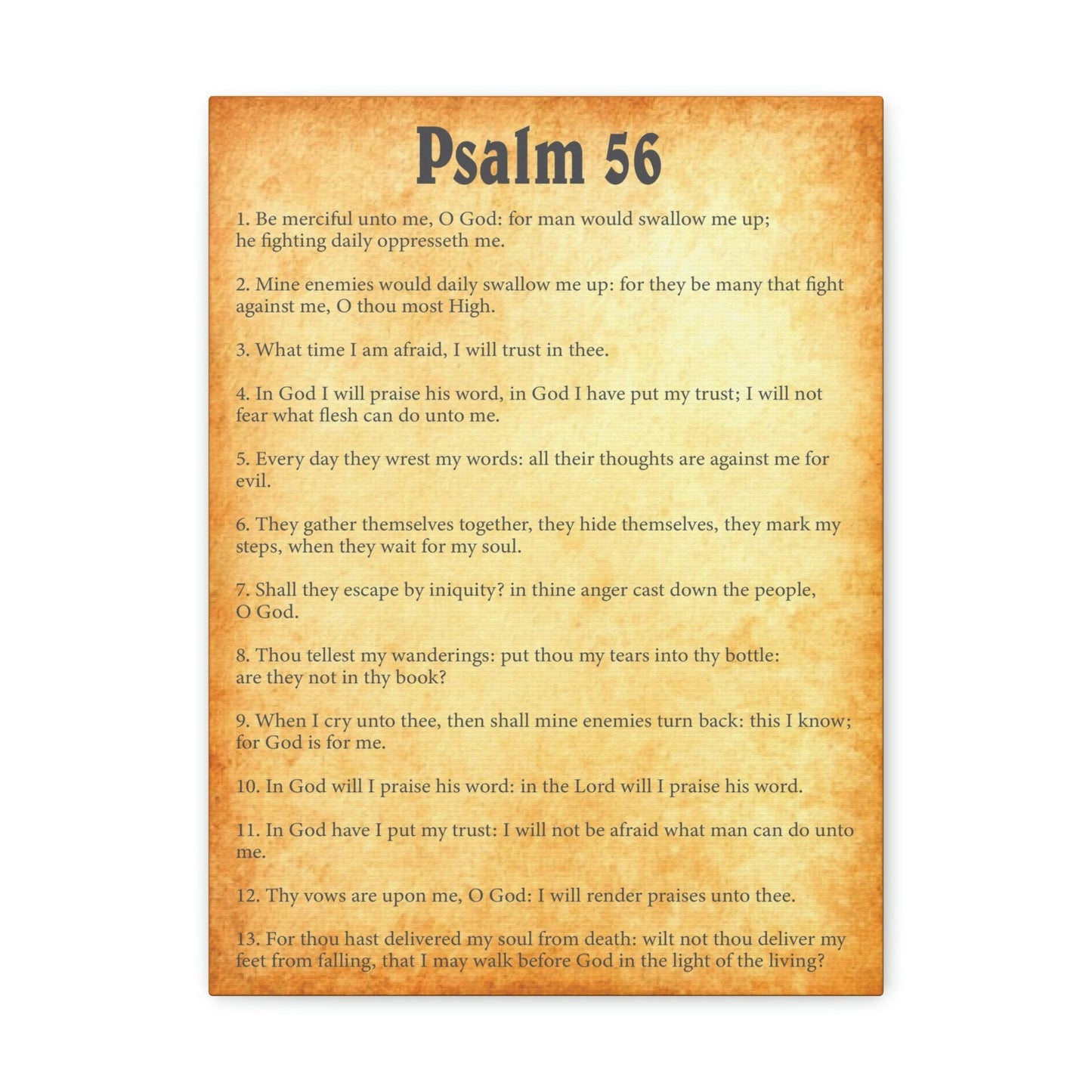 Scripture Walls Psalm 56 Chapter Gold Bible Canvas Christian Wall Art Ready to Hang Unframed-Express Your Love Gifts