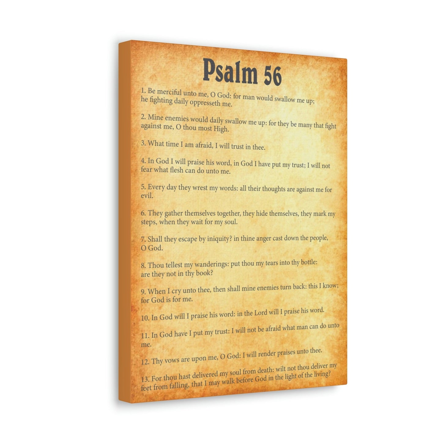 Scripture Walls Psalm 56 Chapter Gold Bible Canvas Christian Wall Art Ready to Hang Unframed-Express Your Love Gifts