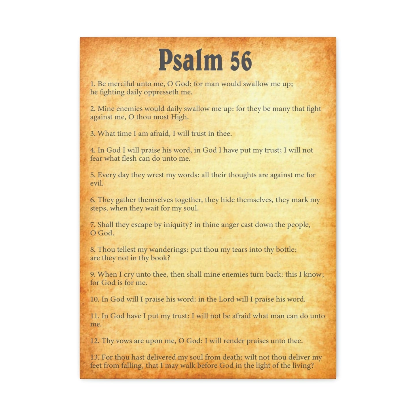 Scripture Walls Psalm 56 Chapter Gold Bible Canvas Christian Wall Art Ready to Hang Unframed-Express Your Love Gifts