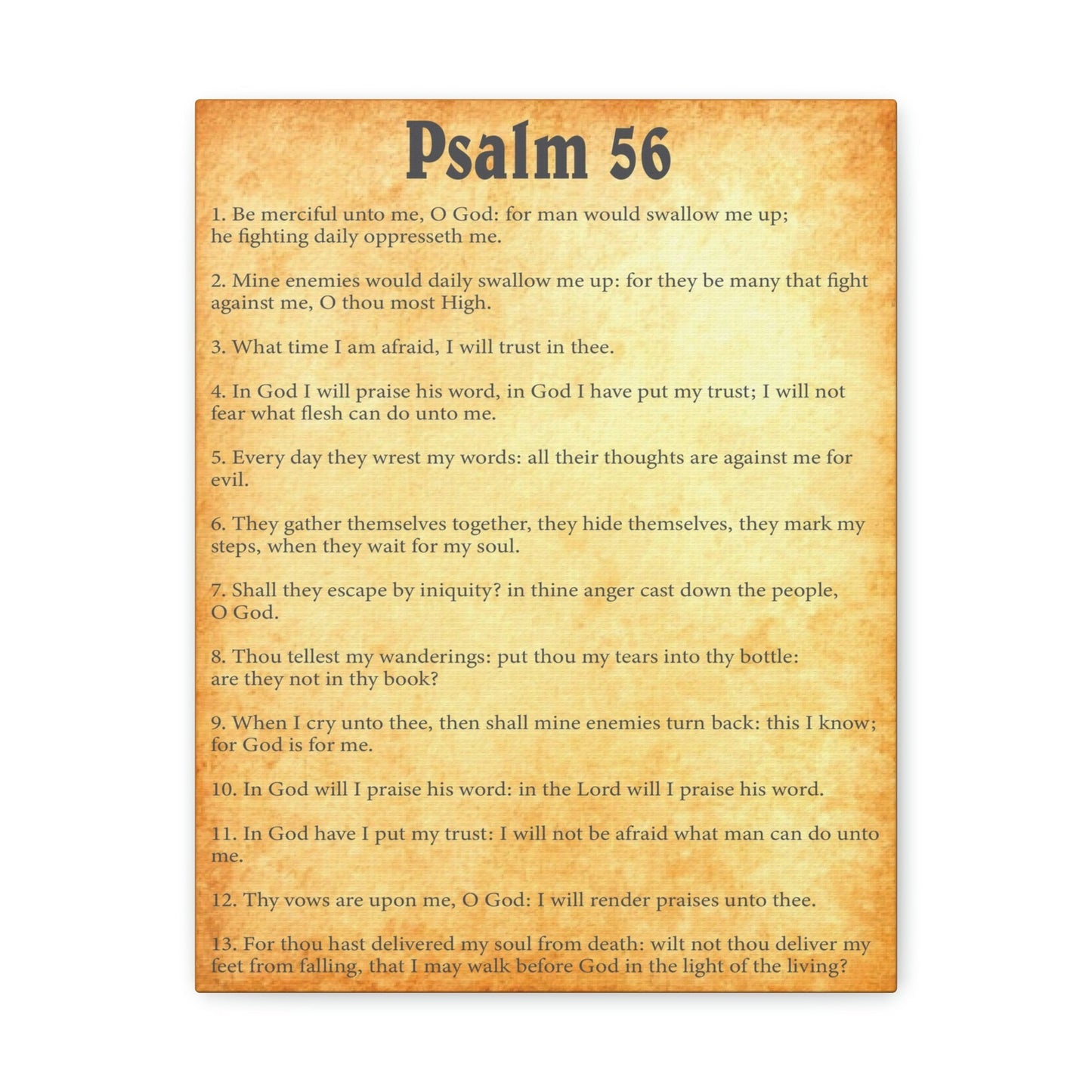 Scripture Walls Psalm 56 Chapter Gold Bible Canvas Christian Wall Art Ready to Hang Unframed-Express Your Love Gifts