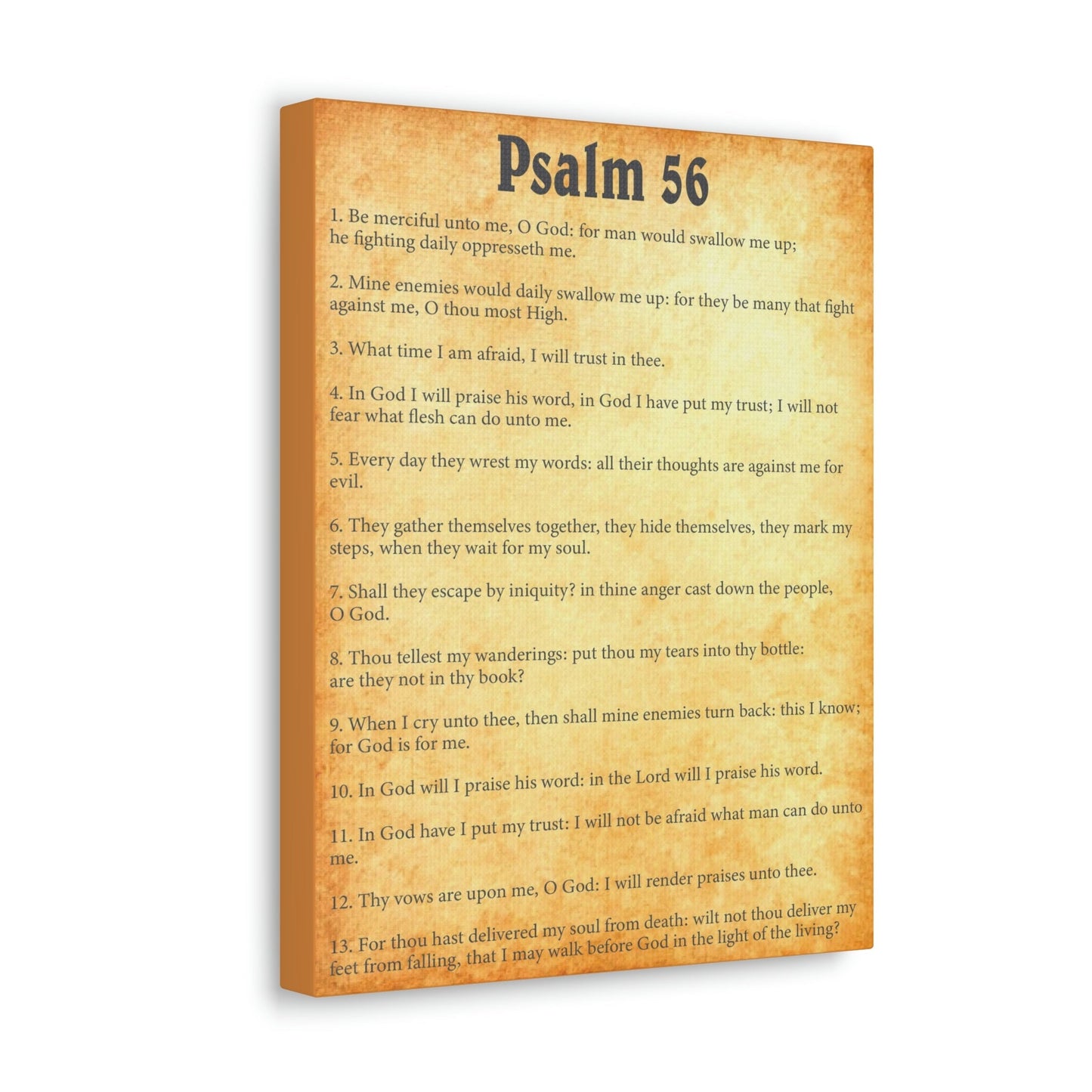 Scripture Walls Psalm 56 Chapter Gold Bible Canvas Christian Wall Art Ready to Hang Unframed-Express Your Love Gifts