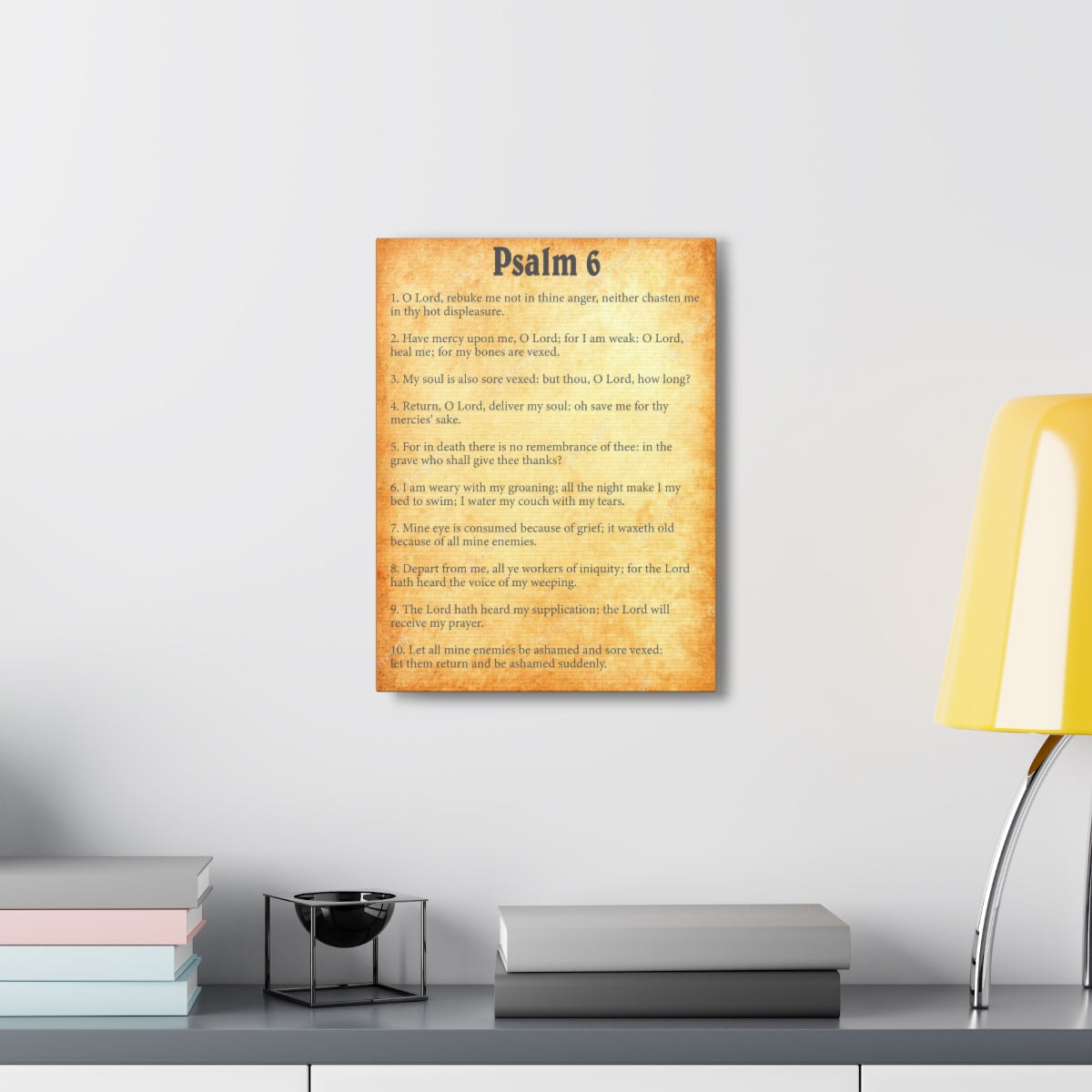 Scripture Walls Psalm 6 Chapter Gold Bible Canvas Christian Wall Art Ready to Hang Unframed-Express Your Love Gifts