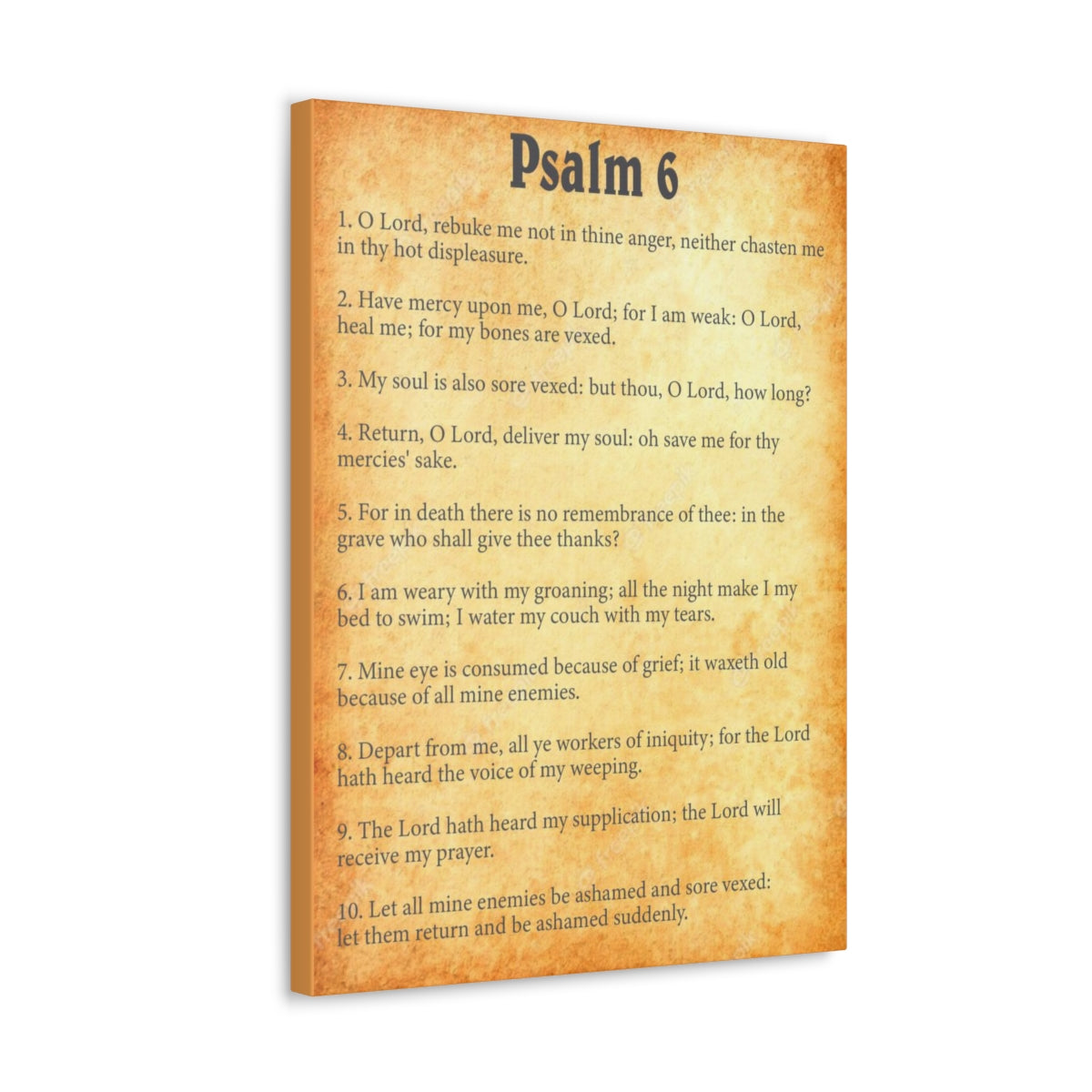 Scripture Walls Psalm 6 Chapter Gold Bible Canvas Christian Wall Art Ready to Hang Unframed-Express Your Love Gifts