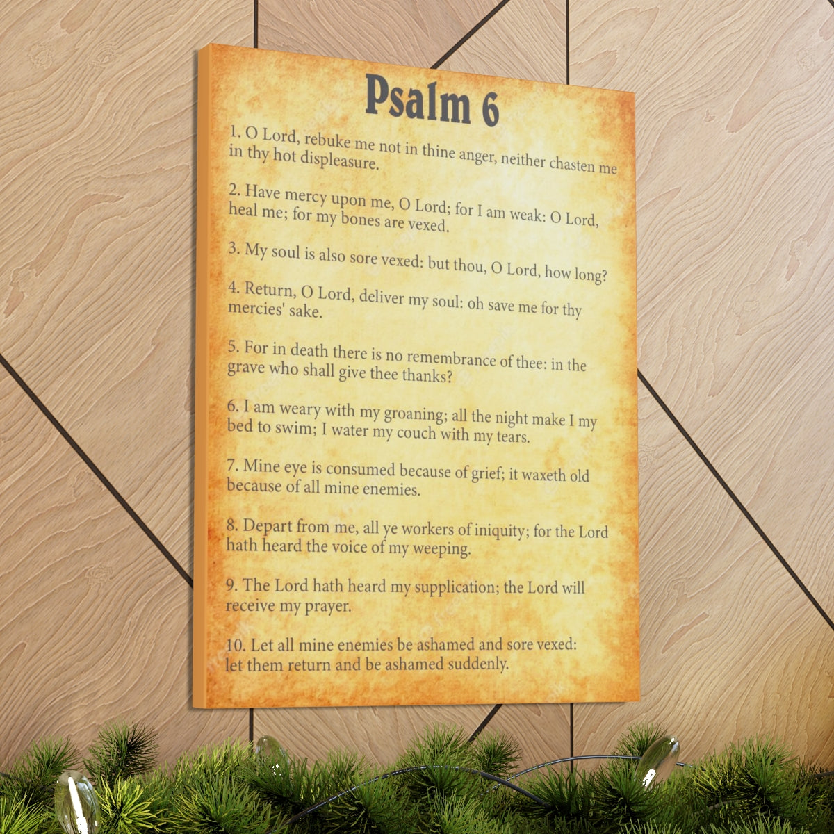Scripture Walls Psalm 6 Chapter Gold Bible Canvas Christian Wall Art Ready to Hang Unframed-Express Your Love Gifts