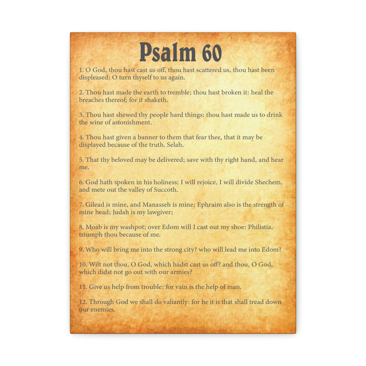 Scripture Walls Psalm 60 Chapter Gold Bible Canvas Christian Wall Art Ready to Hang Unframed-Express Your Love Gifts