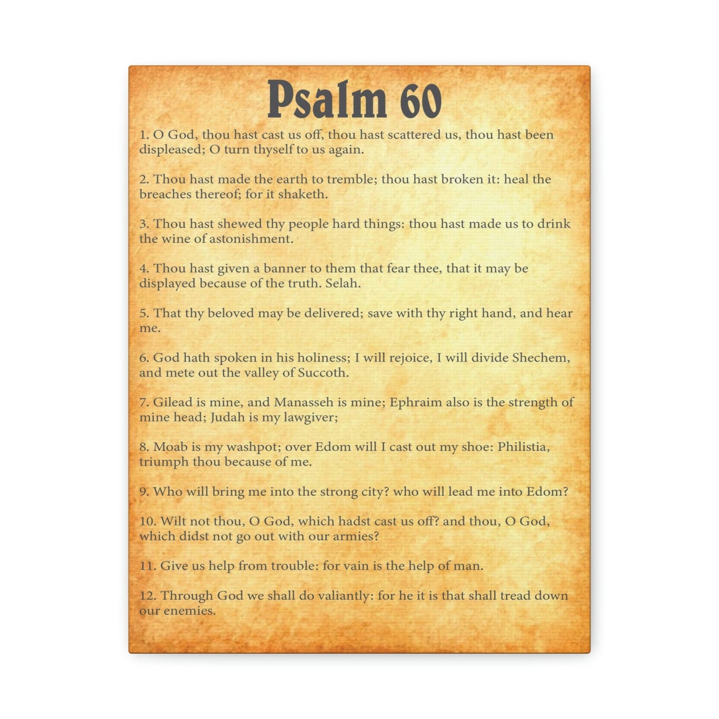 Scripture Walls Psalm 60 Chapter Gold Bible Canvas Christian Wall Art Ready to Hang Unframed-Express Your Love Gifts