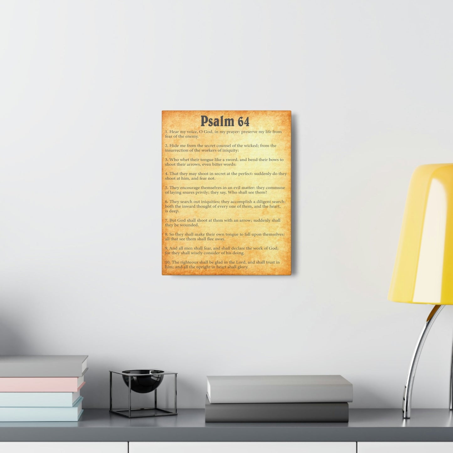 Scripture Walls Psalm 64 Chapter Gold Bible Canvas Christian Wall Art Ready to Hang Unframed-Express Your Love Gifts