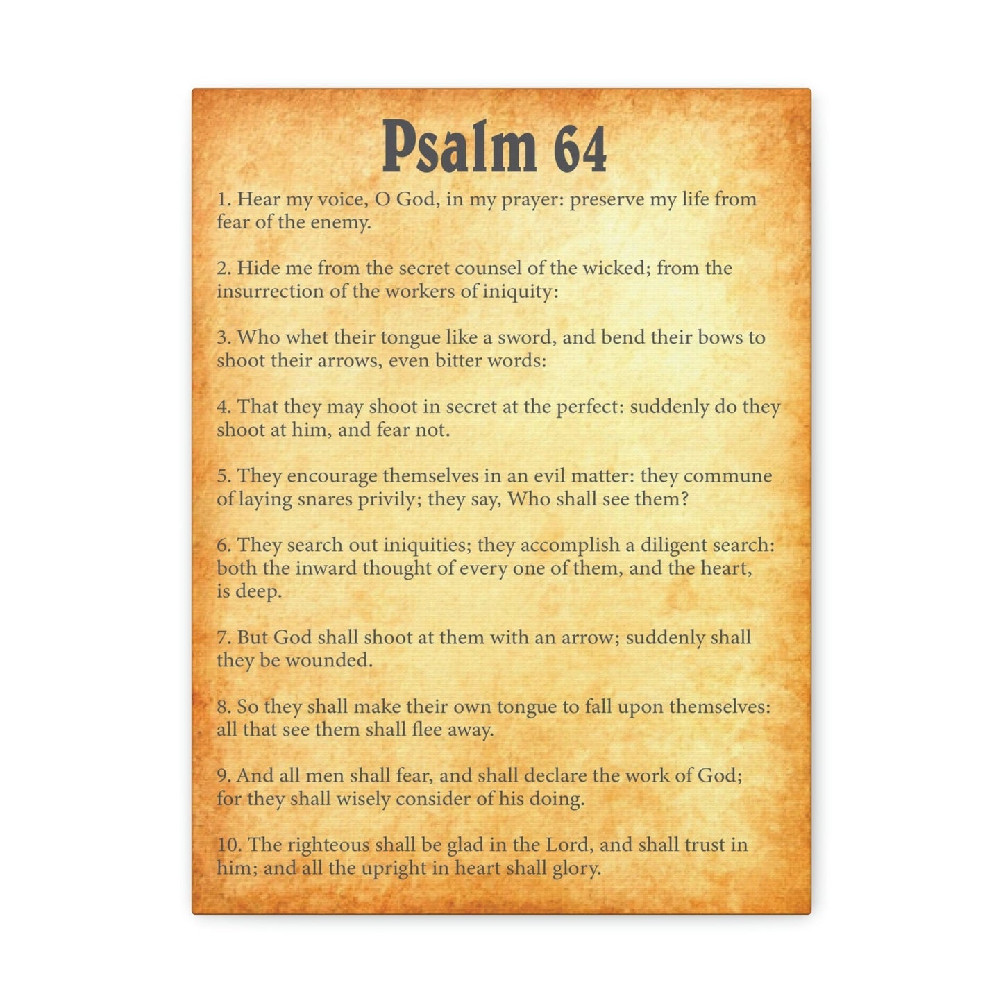 Scripture Walls Psalm 64 Chapter Gold Bible Canvas Christian Wall Art Ready to Hang Unframed-Express Your Love Gifts