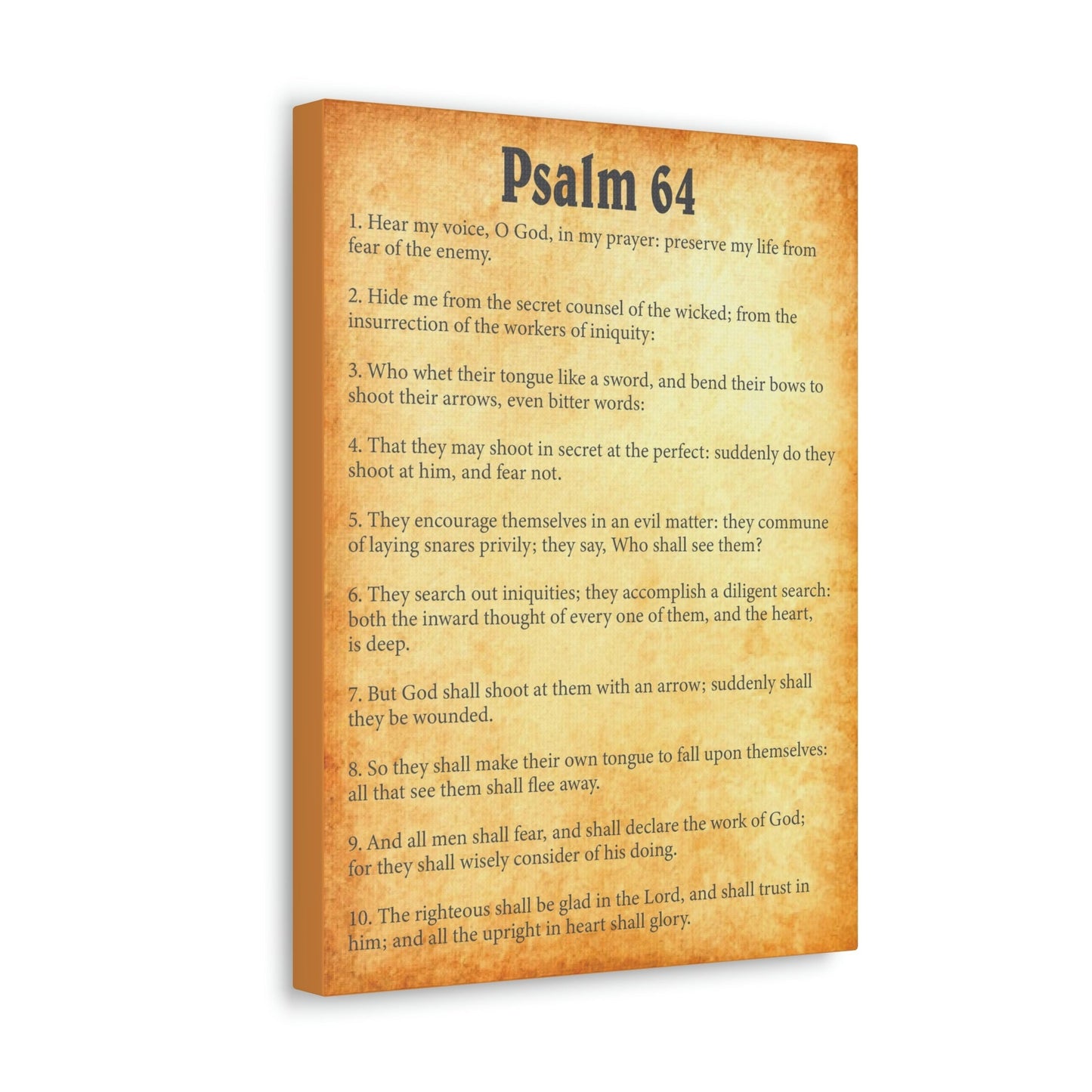 Scripture Walls Psalm 64 Chapter Gold Bible Canvas Christian Wall Art Ready to Hang Unframed-Express Your Love Gifts