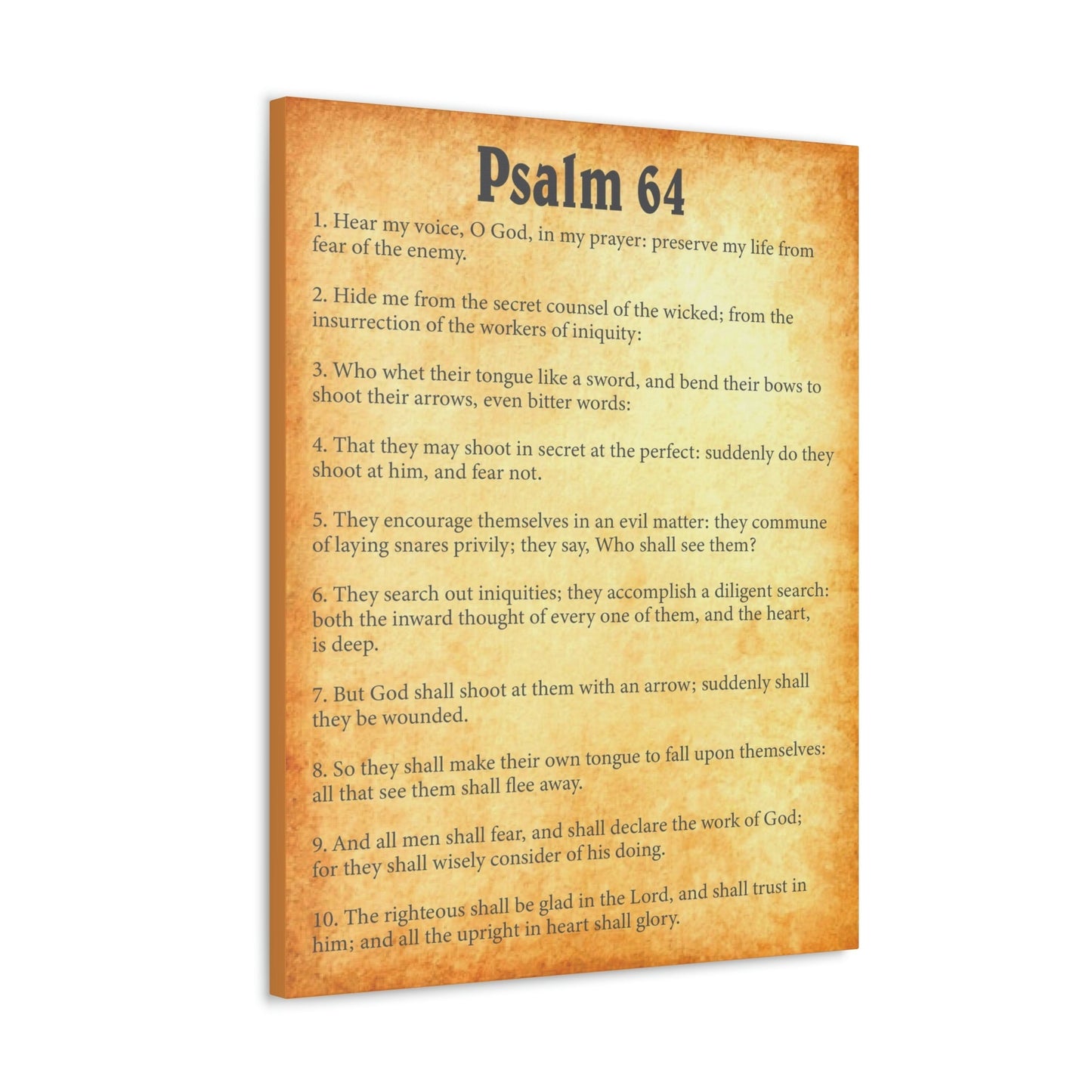 Scripture Walls Psalm 64 Chapter Gold Bible Canvas Christian Wall Art Ready to Hang Unframed-Express Your Love Gifts