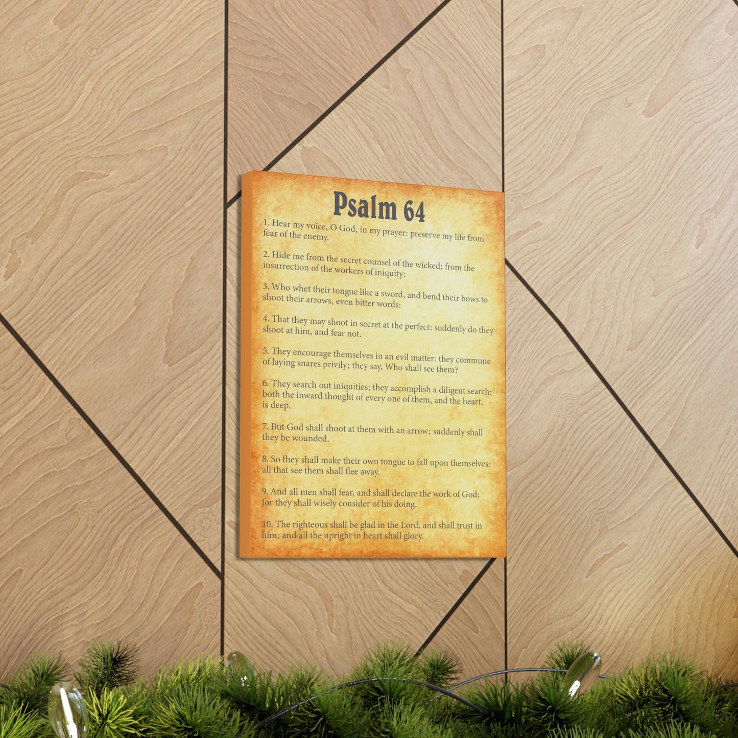 Scripture Walls Psalm 64 Chapter Gold Bible Canvas Christian Wall Art Ready to Hang Unframed-Express Your Love Gifts