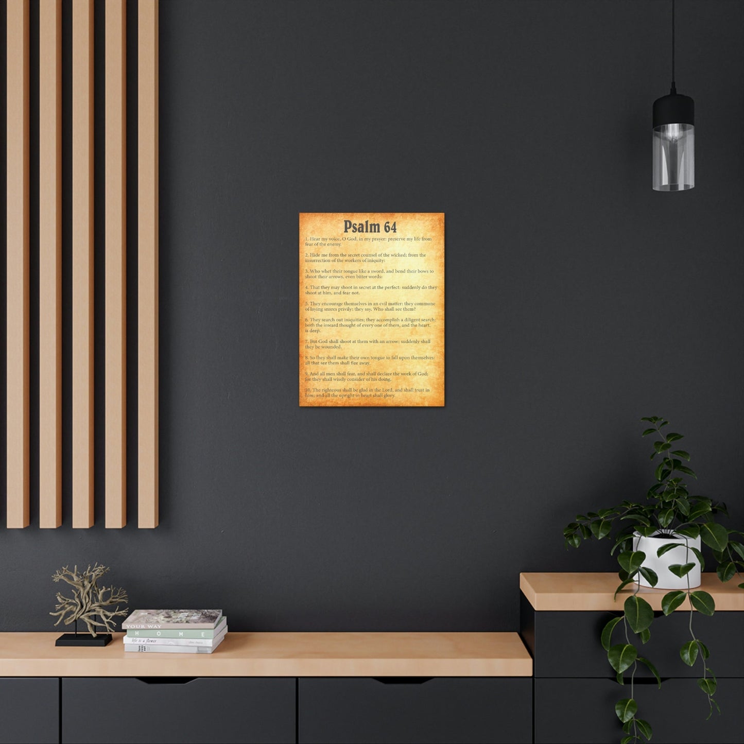 Scripture Walls Psalm 64 Chapter Gold Bible Canvas Christian Wall Art Ready to Hang Unframed-Express Your Love Gifts