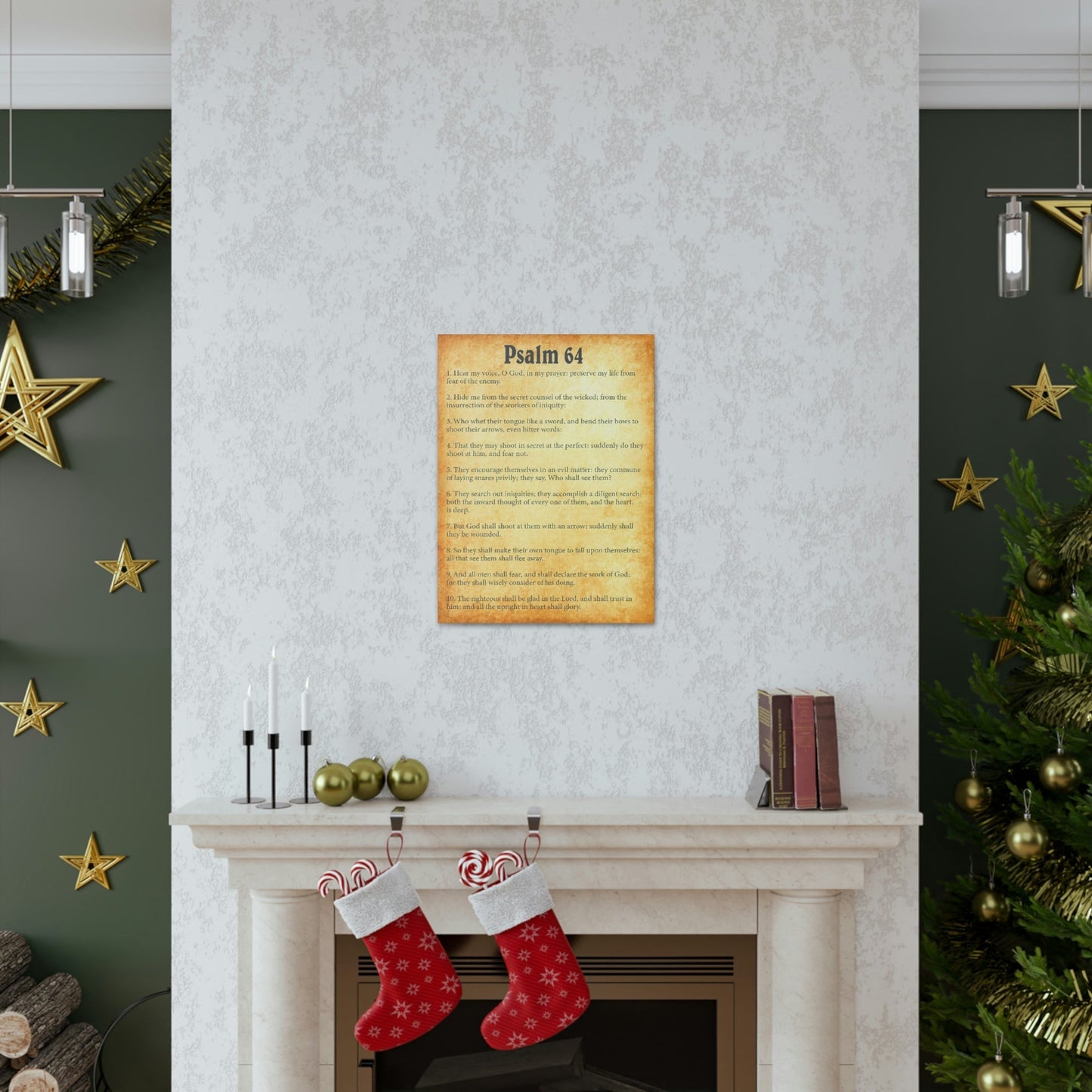 Scripture Walls Psalm 64 Chapter Gold Bible Canvas Christian Wall Art Ready to Hang Unframed-Express Your Love Gifts