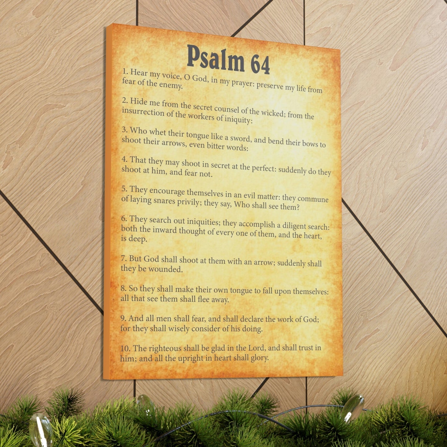 Scripture Walls Psalm 64 Chapter Gold Bible Canvas Christian Wall Art Ready to Hang Unframed-Express Your Love Gifts