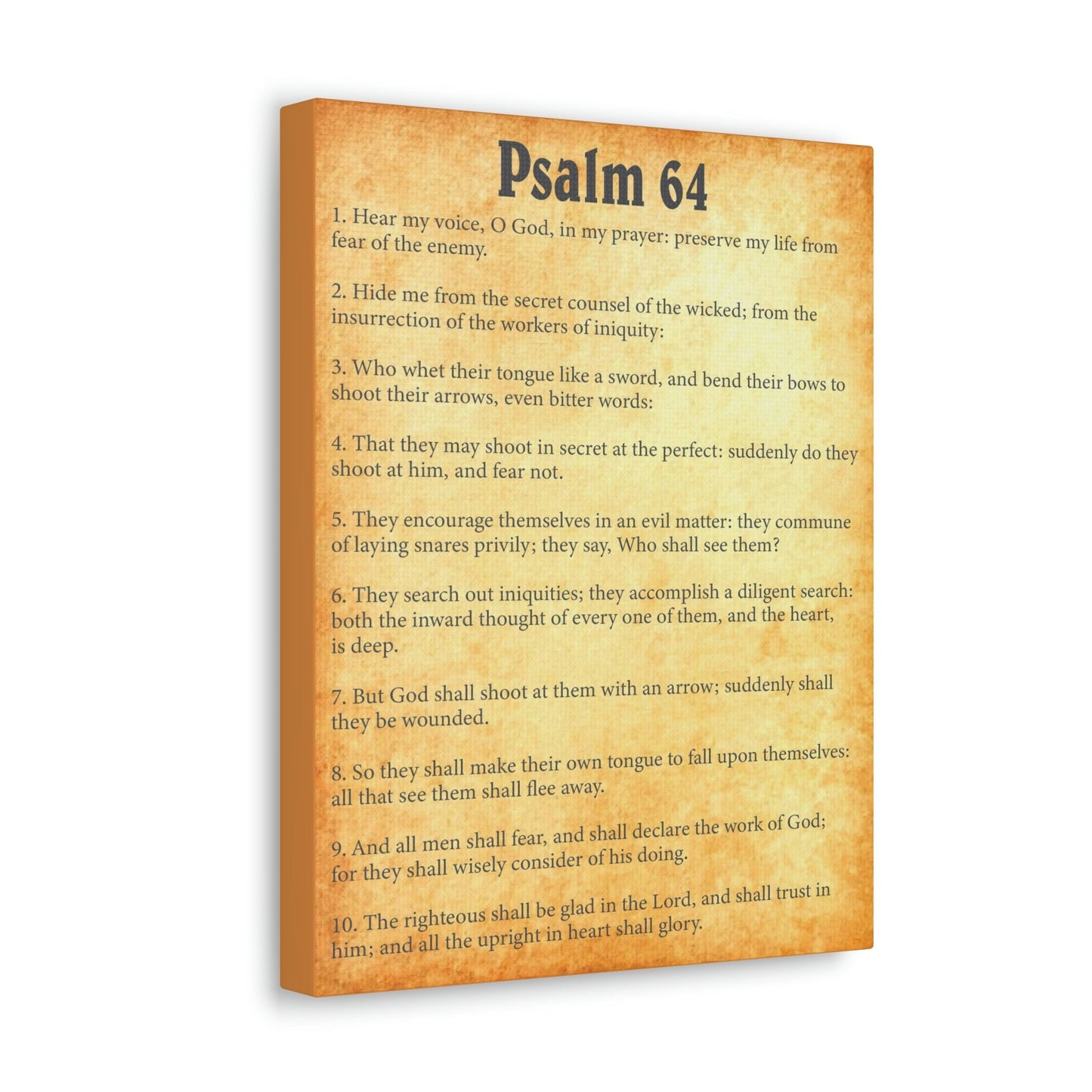 Scripture Walls Psalm 64 Chapter Gold Bible Canvas Christian Wall Art Ready to Hang Unframed-Express Your Love Gifts