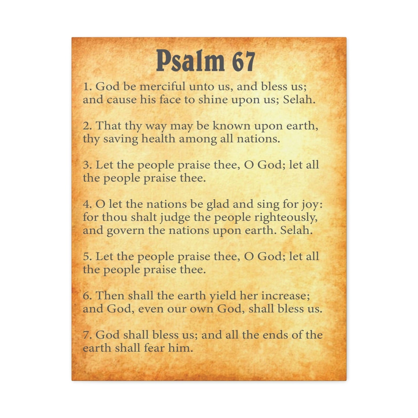 Scripture Walls Psalm 67 Chapter Gold Bible Canvas Christian Wall Art Ready to Hang Unframed-Express Your Love Gifts