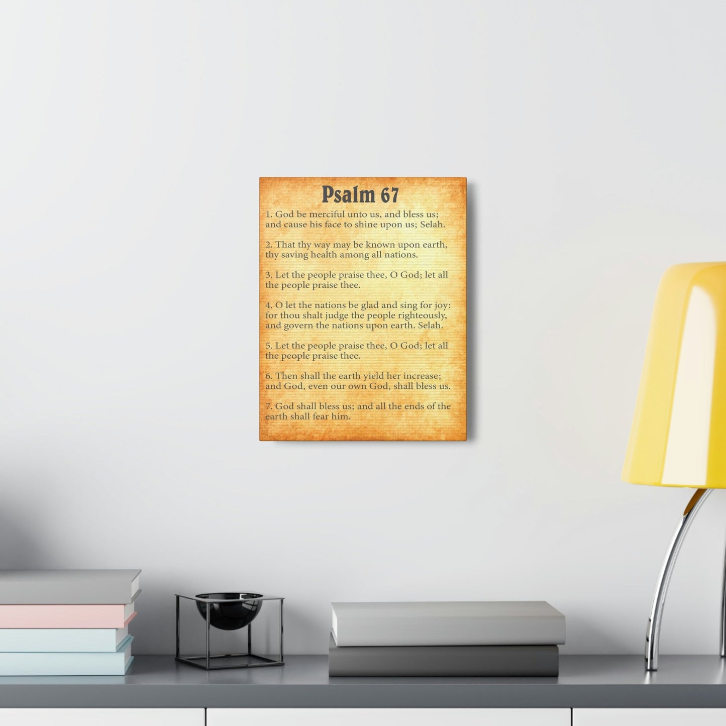 Scripture Walls Psalm 67 Chapter Gold Bible Canvas Christian Wall Art Ready to Hang Unframed-Express Your Love Gifts