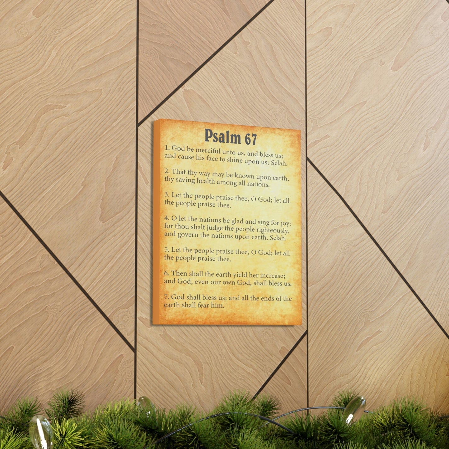 Scripture Walls Psalm 67 Chapter Gold Bible Canvas Christian Wall Art Ready to Hang Unframed-Express Your Love Gifts