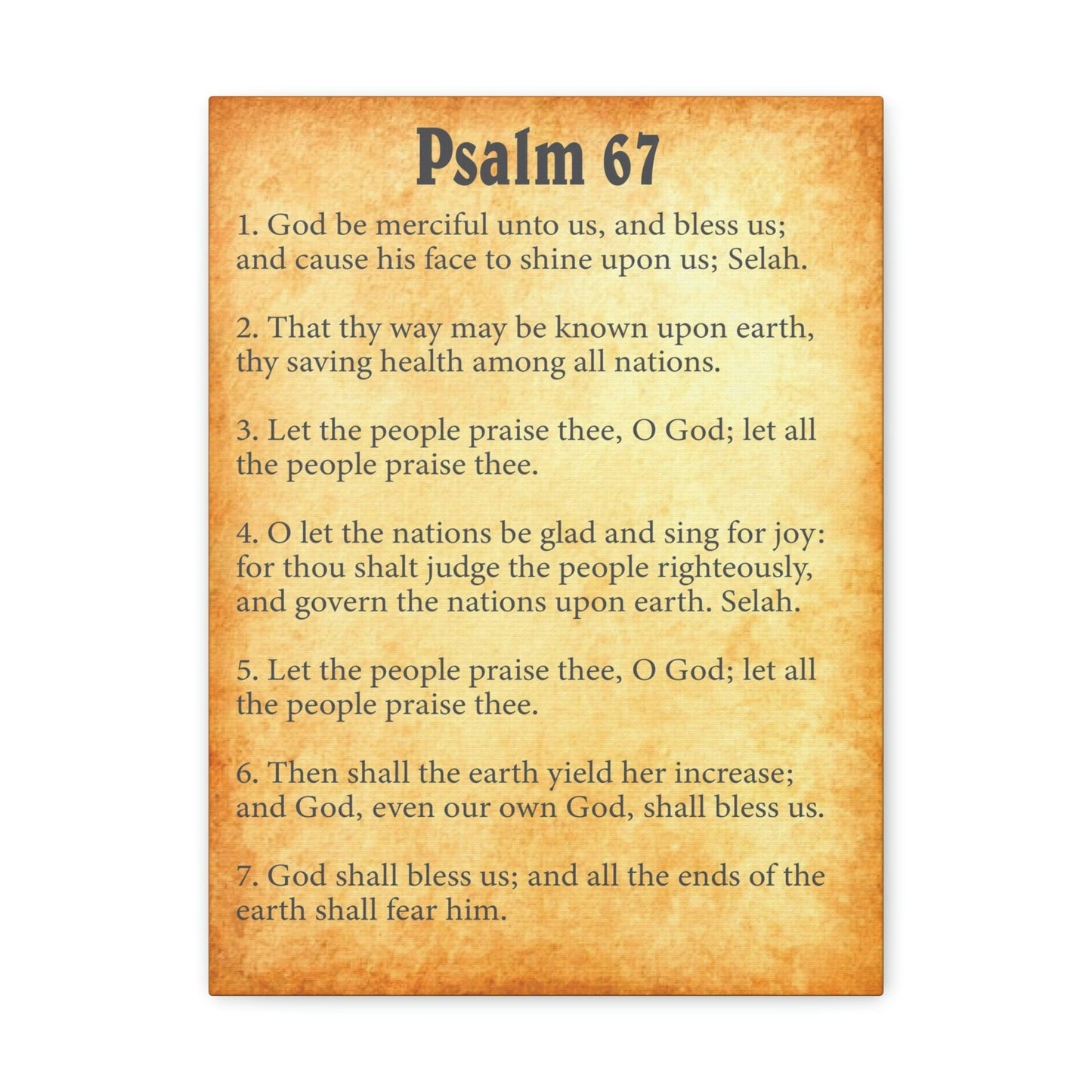 Scripture Walls Psalm 67 Chapter Gold Bible Canvas Christian Wall Art Ready to Hang Unframed-Express Your Love Gifts
