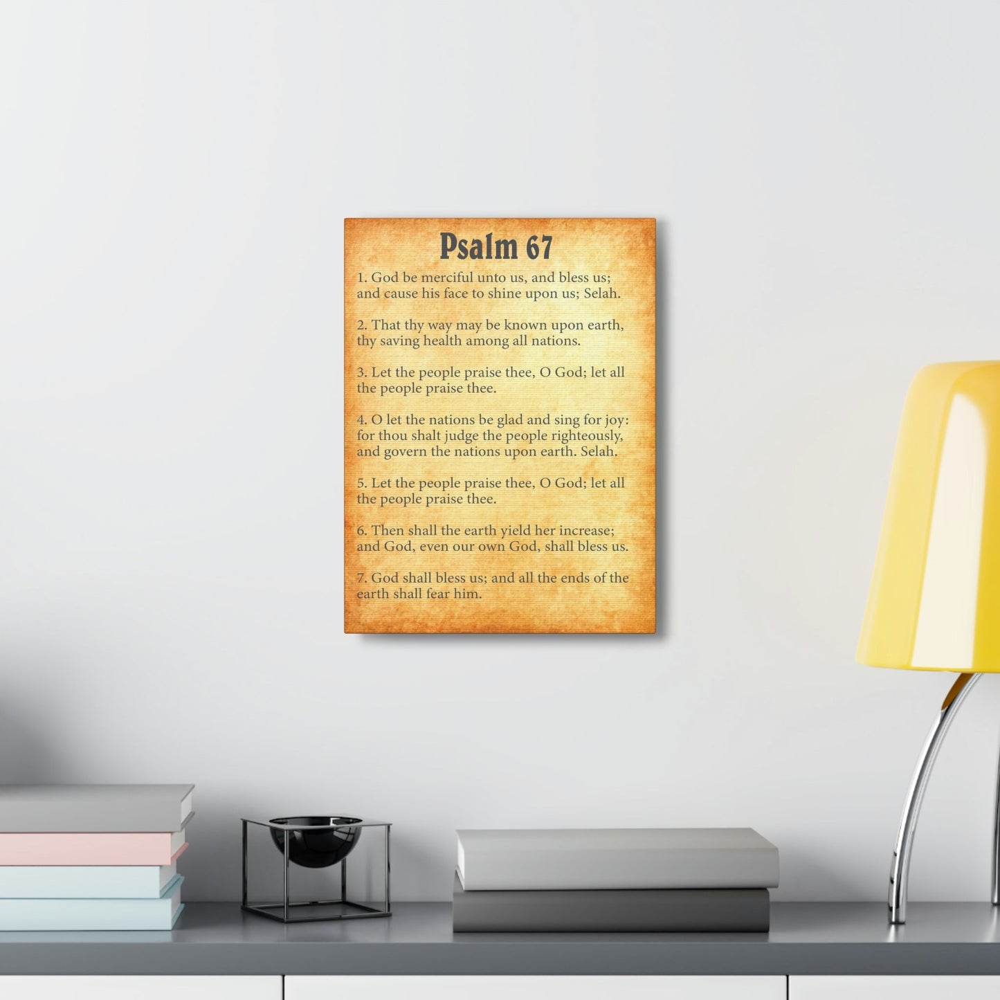 Scripture Walls Psalm 67 Chapter Gold Bible Canvas Christian Wall Art Ready to Hang Unframed-Express Your Love Gifts