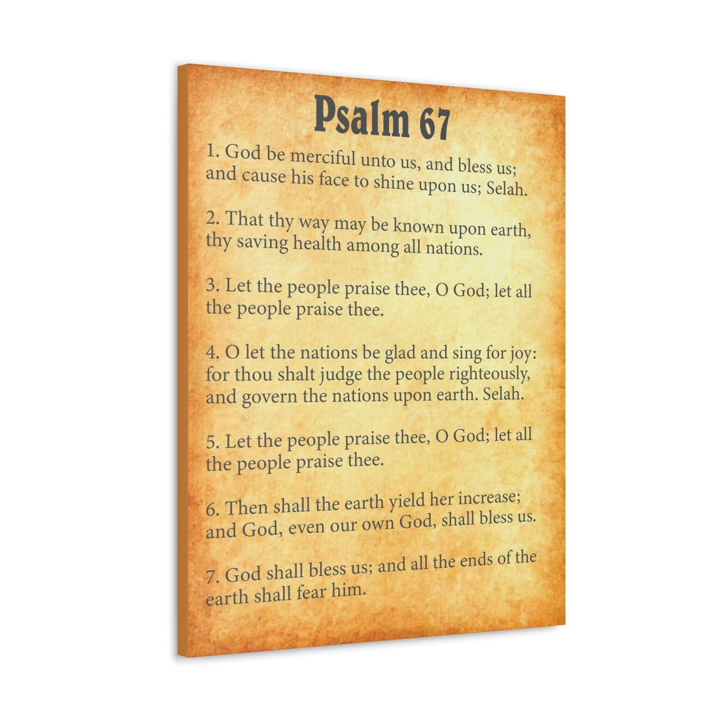 Scripture Walls Psalm 67 Chapter Gold Bible Canvas Christian Wall Art Ready to Hang Unframed-Express Your Love Gifts