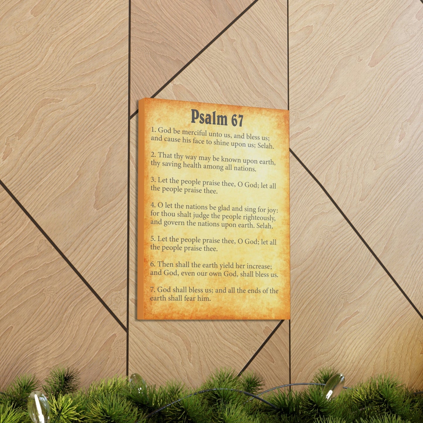 Scripture Walls Psalm 67 Chapter Gold Bible Canvas Christian Wall Art Ready to Hang Unframed-Express Your Love Gifts