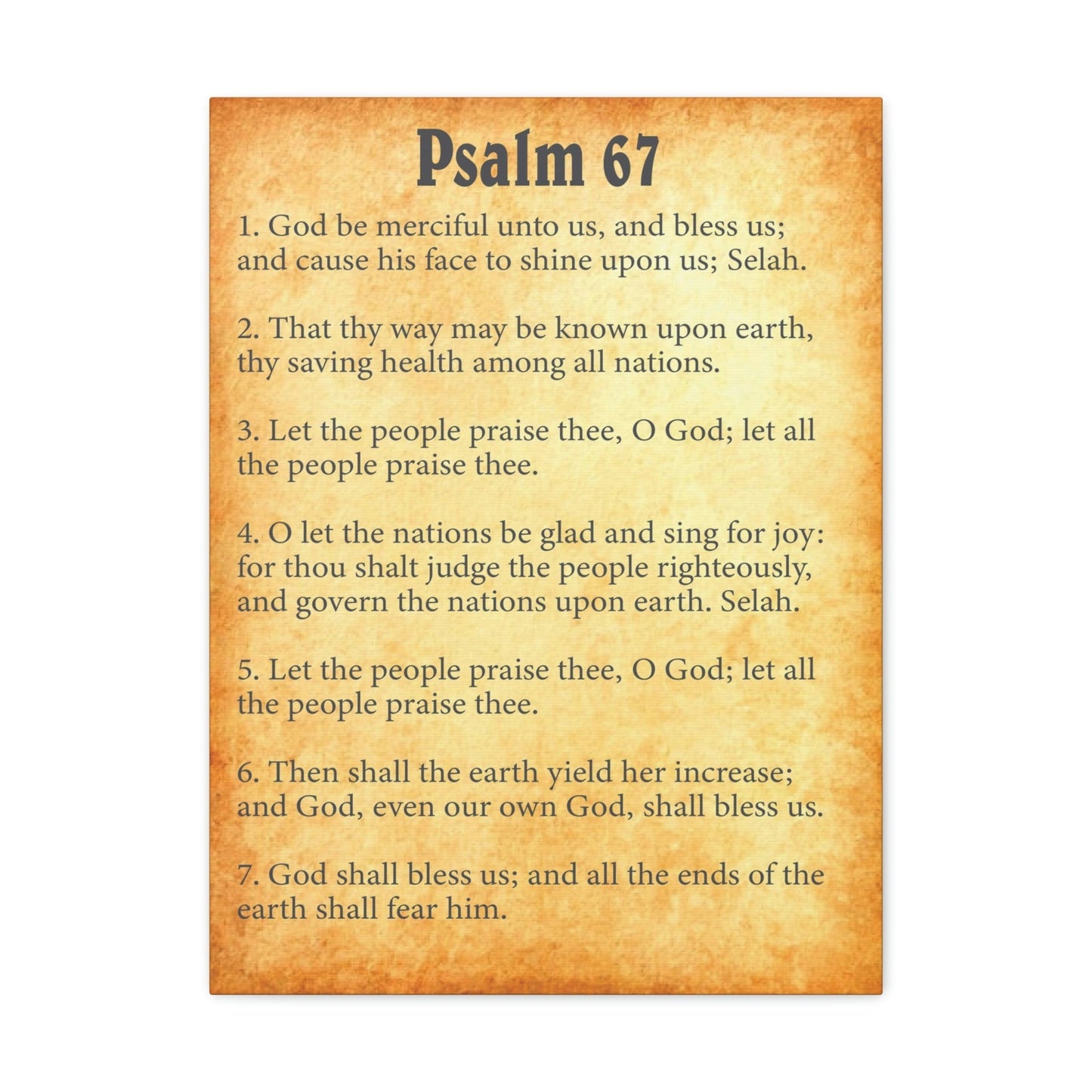 Scripture Walls Psalm 67 Chapter Gold Bible Canvas Christian Wall Art Ready to Hang Unframed-Express Your Love Gifts