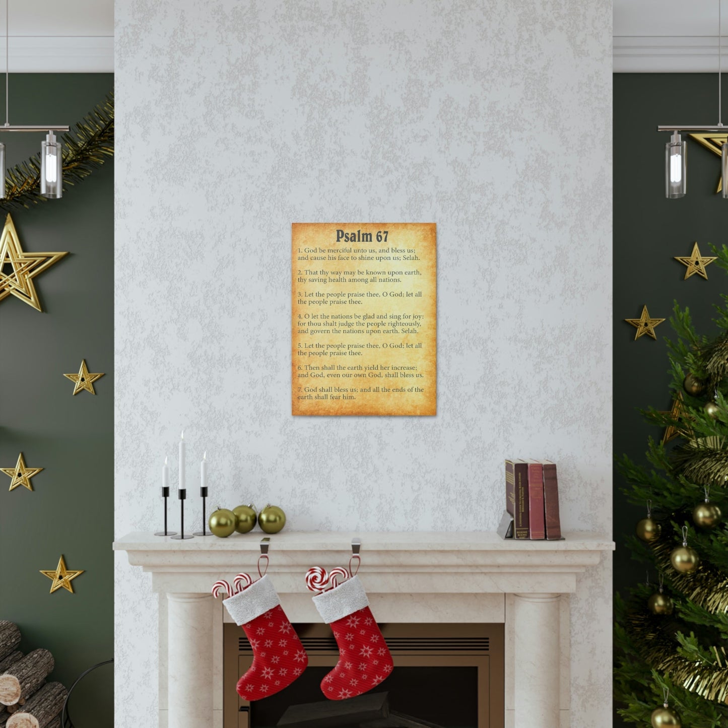 Scripture Walls Psalm 67 Chapter Gold Bible Canvas Christian Wall Art Ready to Hang Unframed-Express Your Love Gifts