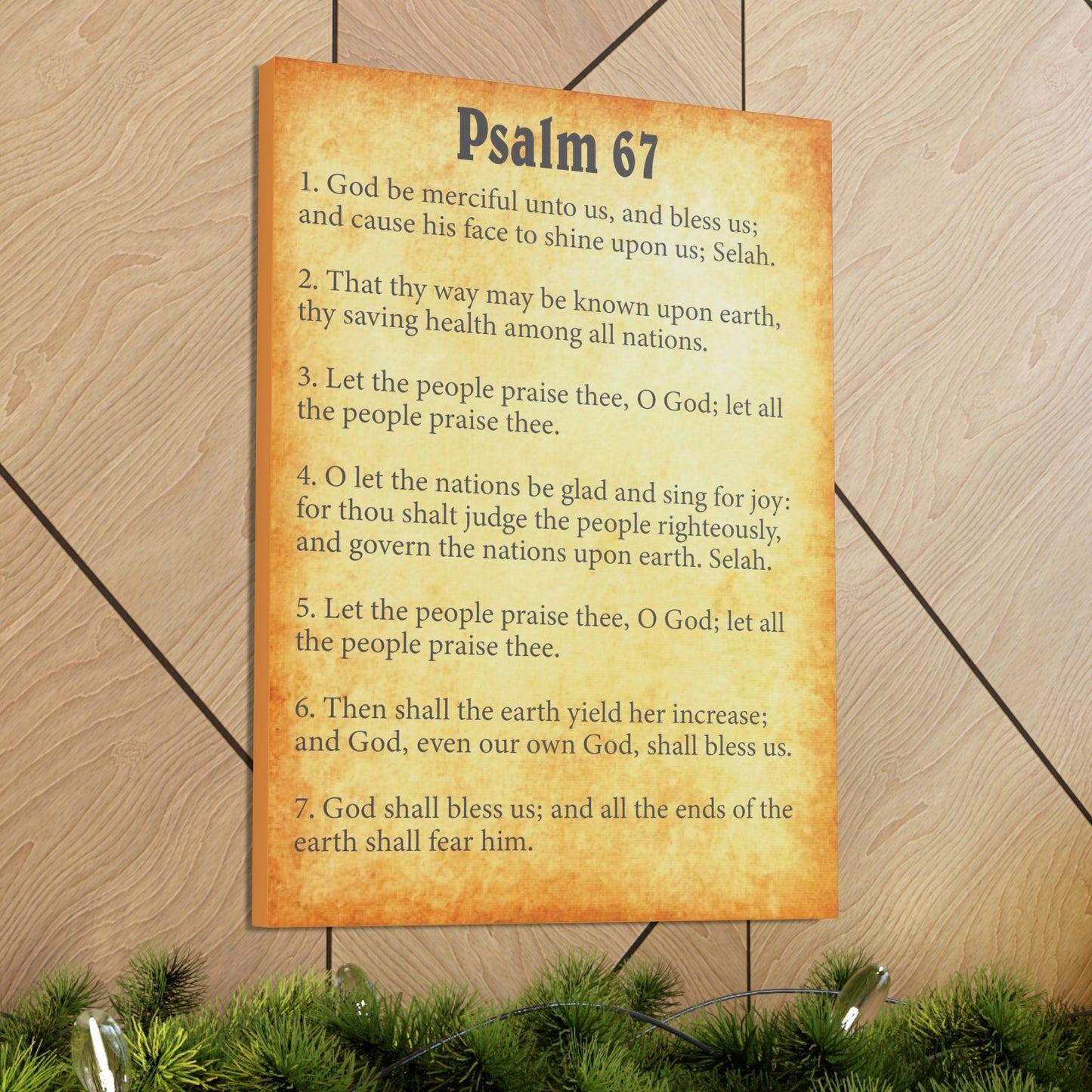 Scripture Walls Psalm 67 Chapter Gold Bible Canvas Christian Wall Art Ready to Hang Unframed-Express Your Love Gifts