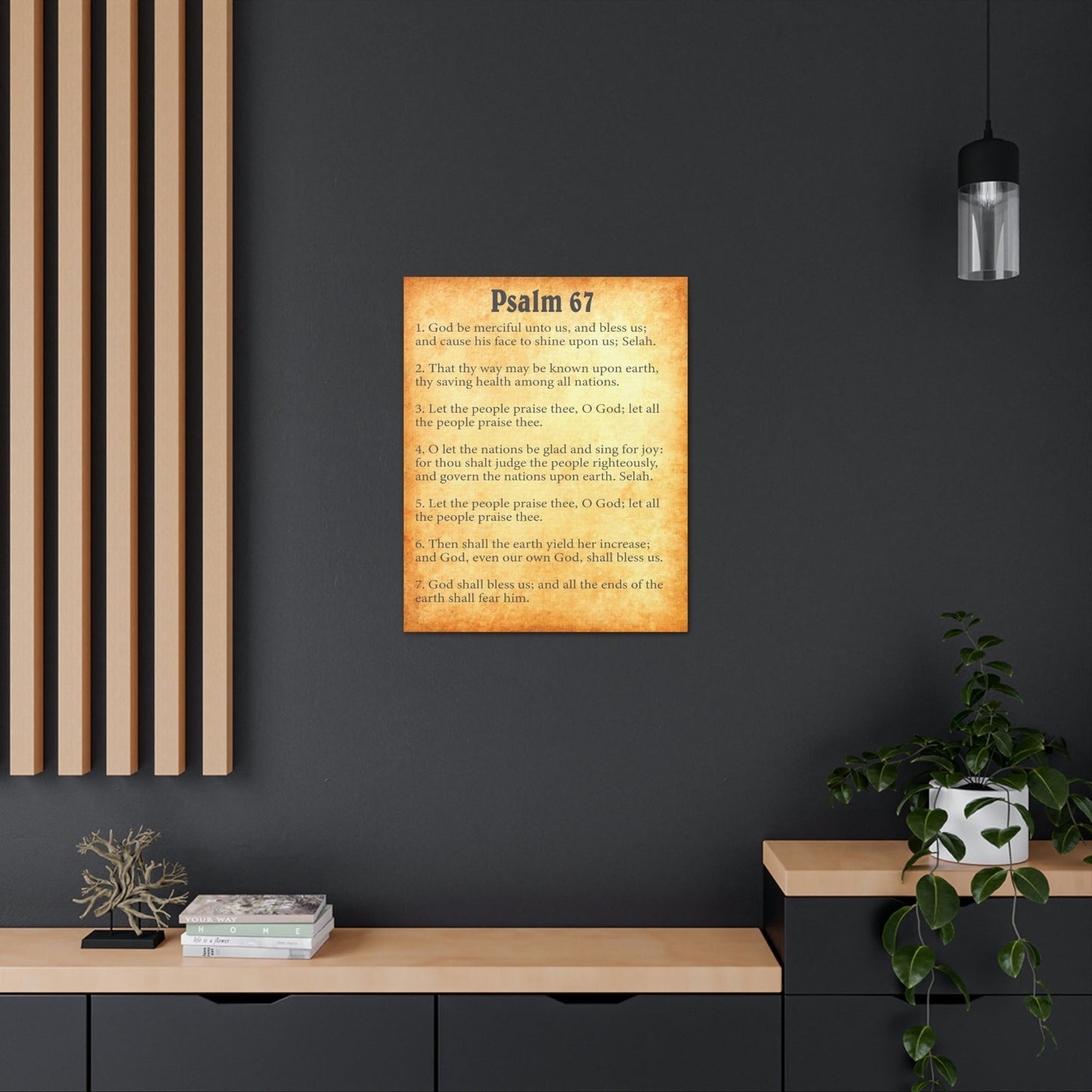 Scripture Walls Psalm 67 Chapter Gold Bible Canvas Christian Wall Art Ready to Hang Unframed-Express Your Love Gifts