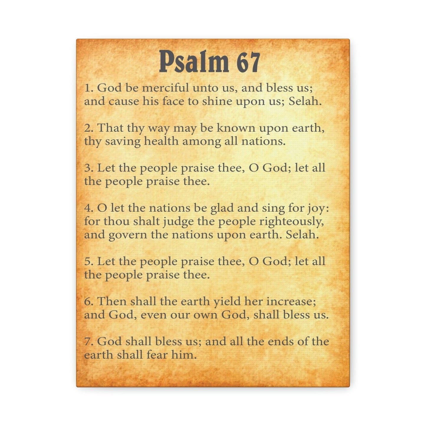 Scripture Walls Psalm 67 Chapter Gold Bible Canvas Christian Wall Art Ready to Hang Unframed-Express Your Love Gifts