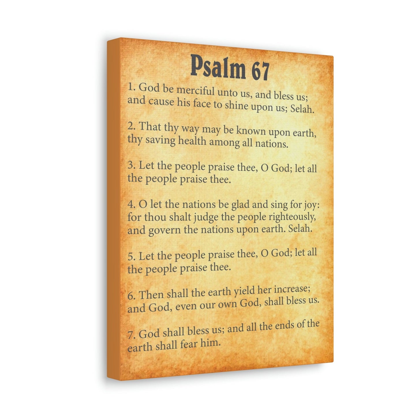 Scripture Walls Psalm 67 Chapter Gold Bible Canvas Christian Wall Art Ready to Hang Unframed-Express Your Love Gifts