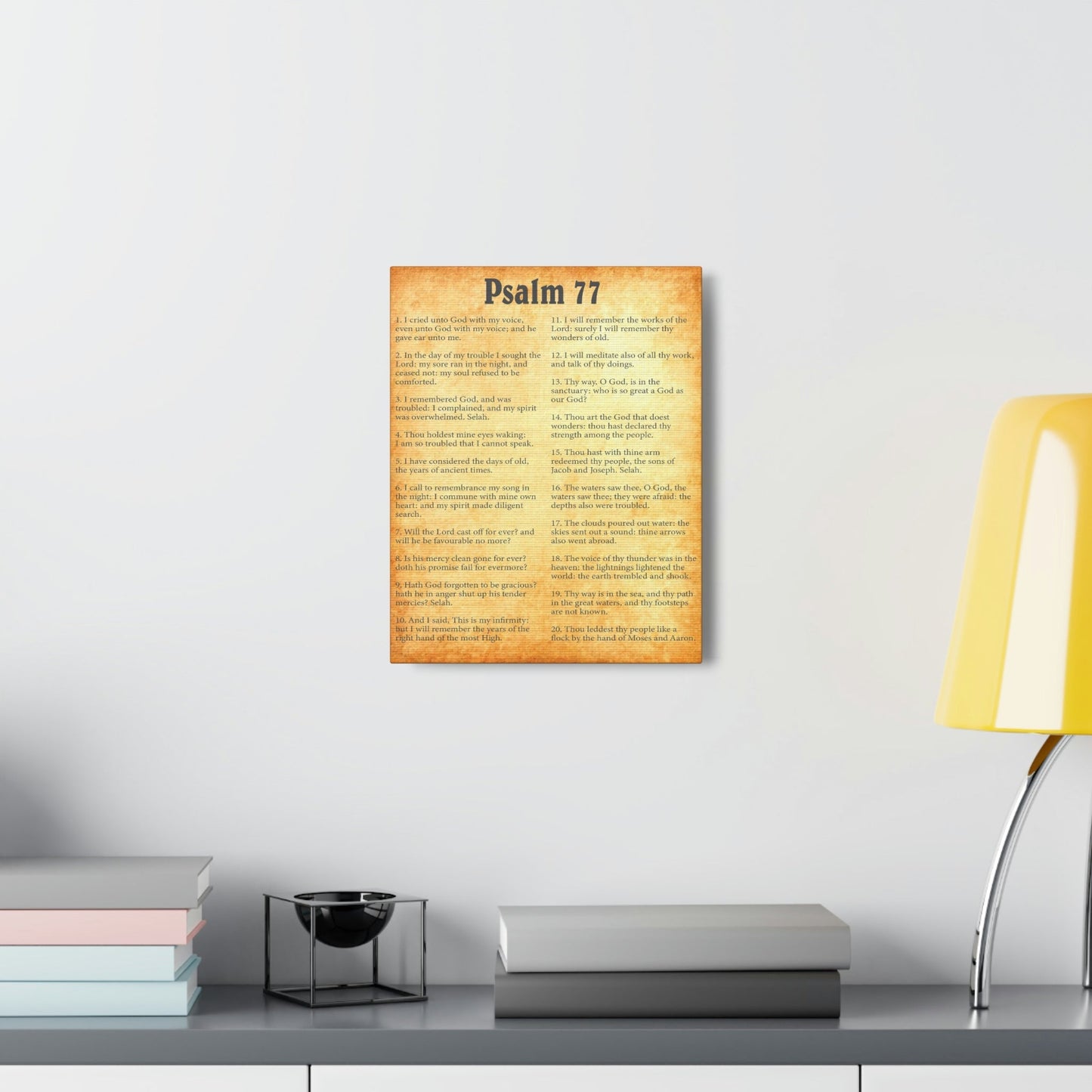 Scripture Walls Psalm 77 Chapter Gold Bible Canvas Christian Wall Art Ready to Hang Unframed-Express Your Love Gifts