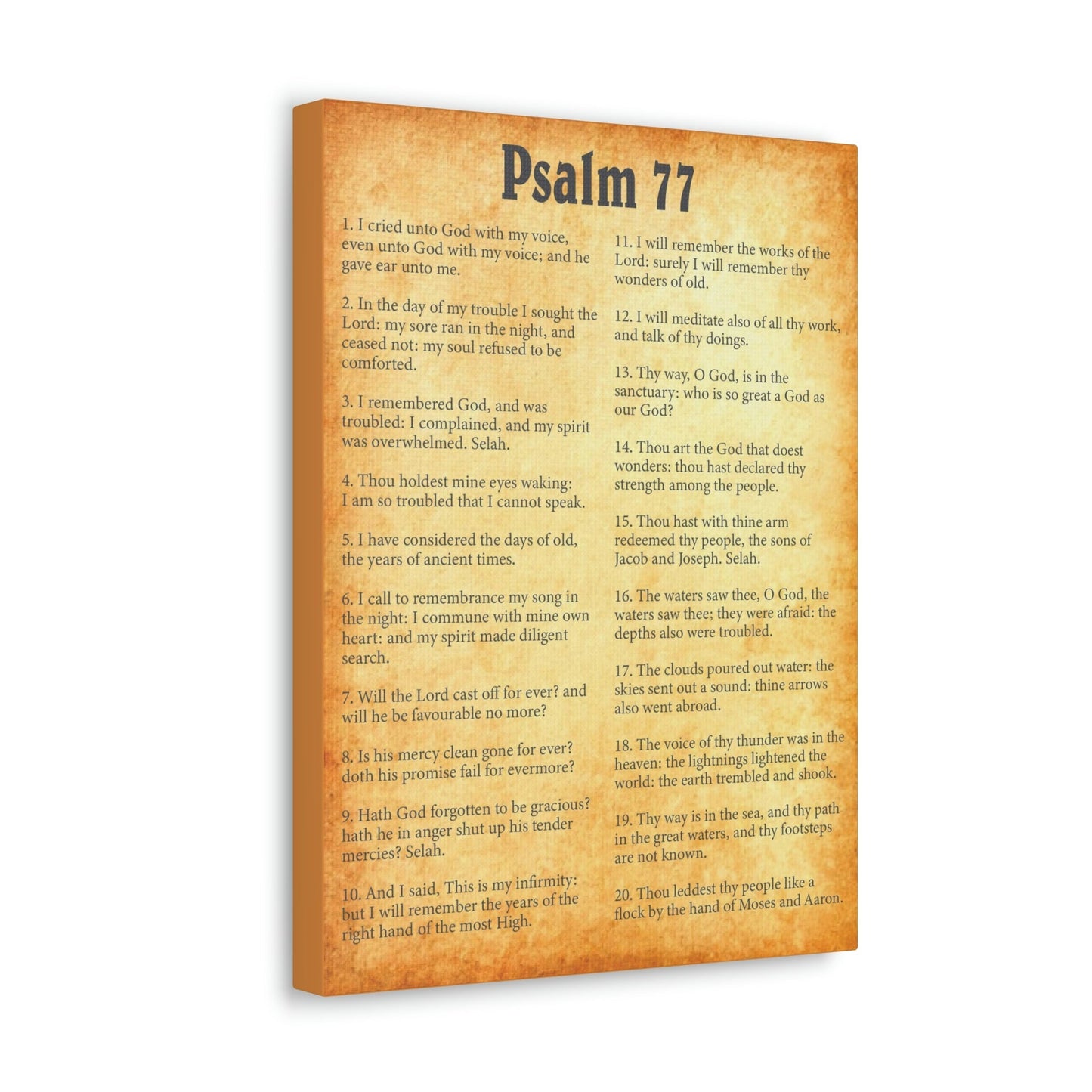 Scripture Walls Psalm 77 Chapter Gold Bible Canvas Christian Wall Art Ready to Hang Unframed-Express Your Love Gifts