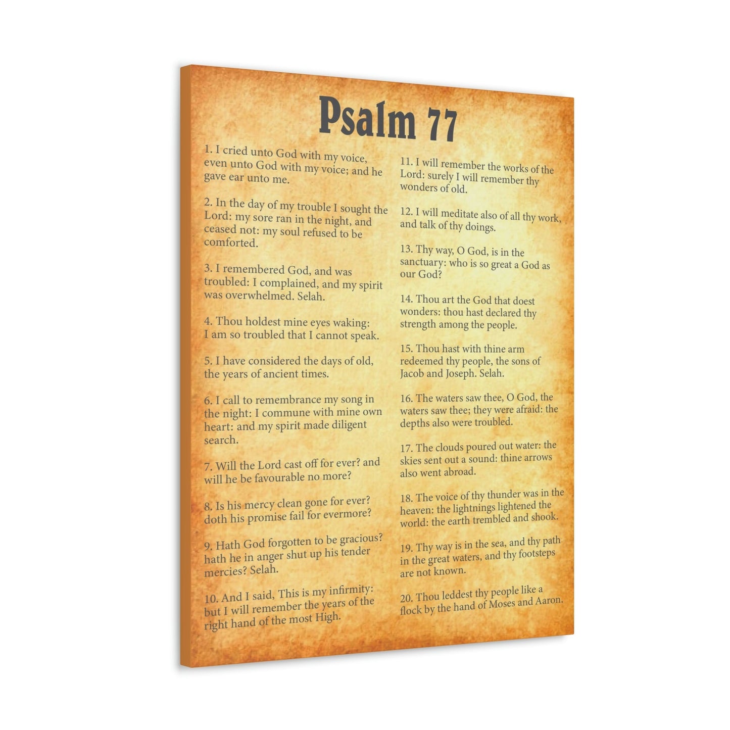 Scripture Walls Psalm 77 Chapter Gold Bible Canvas Christian Wall Art Ready to Hang Unframed-Express Your Love Gifts