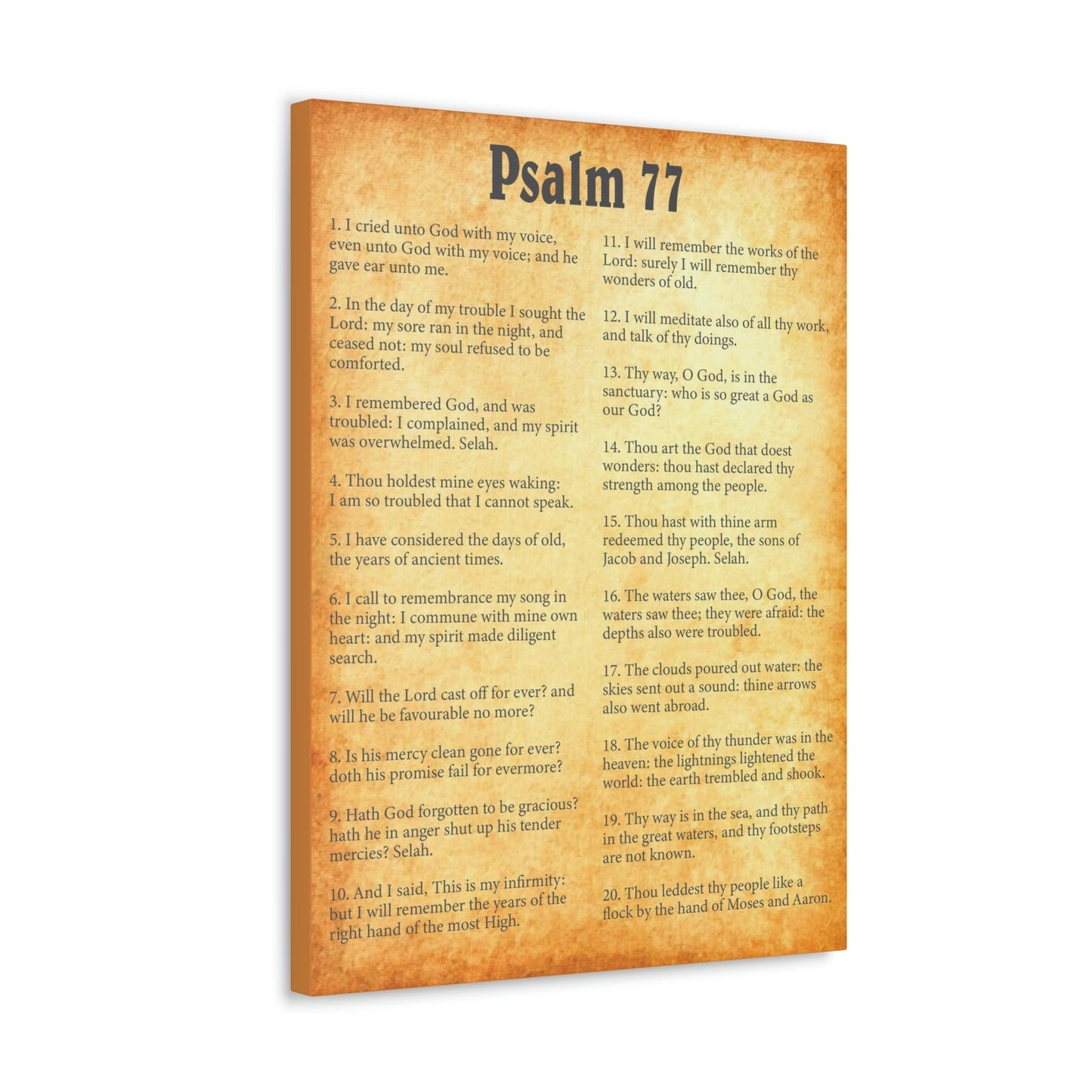 Scripture Walls Psalm 77 Chapter Gold Bible Canvas Christian Wall Art Ready to Hang Unframed-Express Your Love Gifts