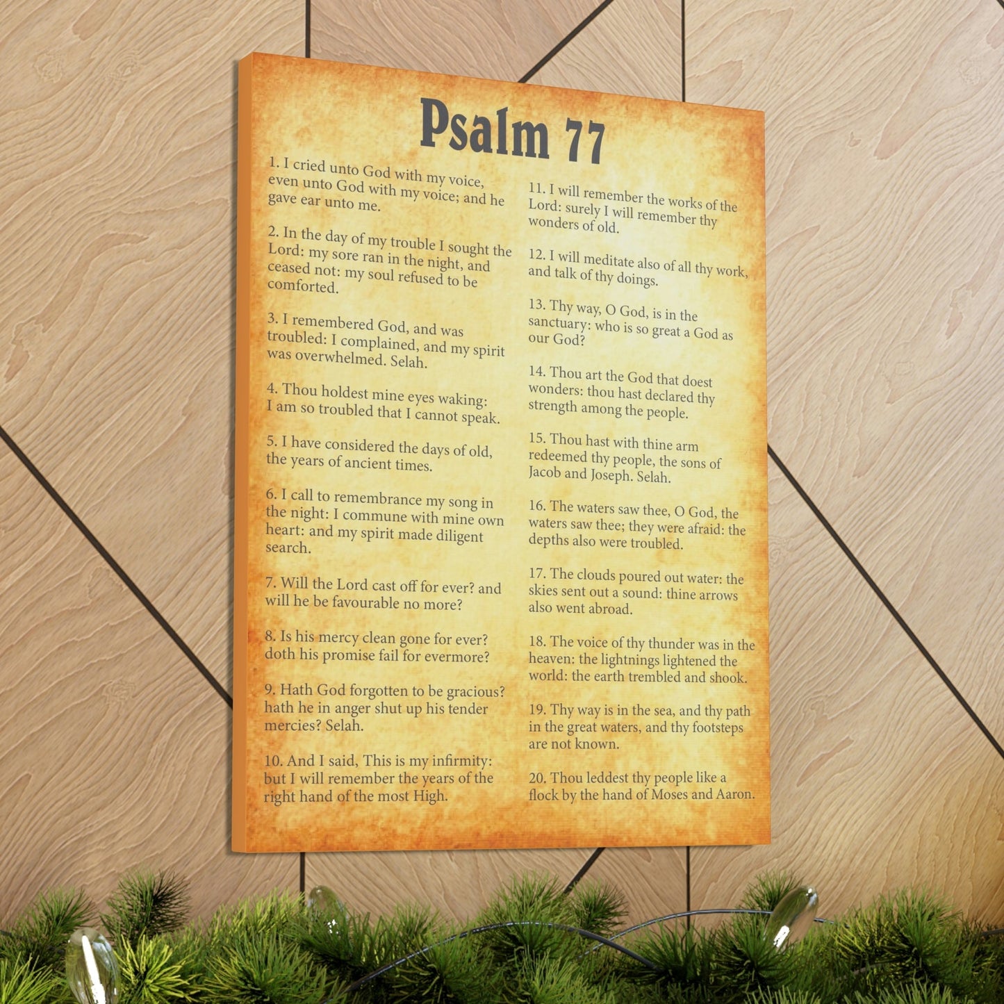 Scripture Walls Psalm 77 Chapter Gold Bible Canvas Christian Wall Art Ready to Hang Unframed-Express Your Love Gifts