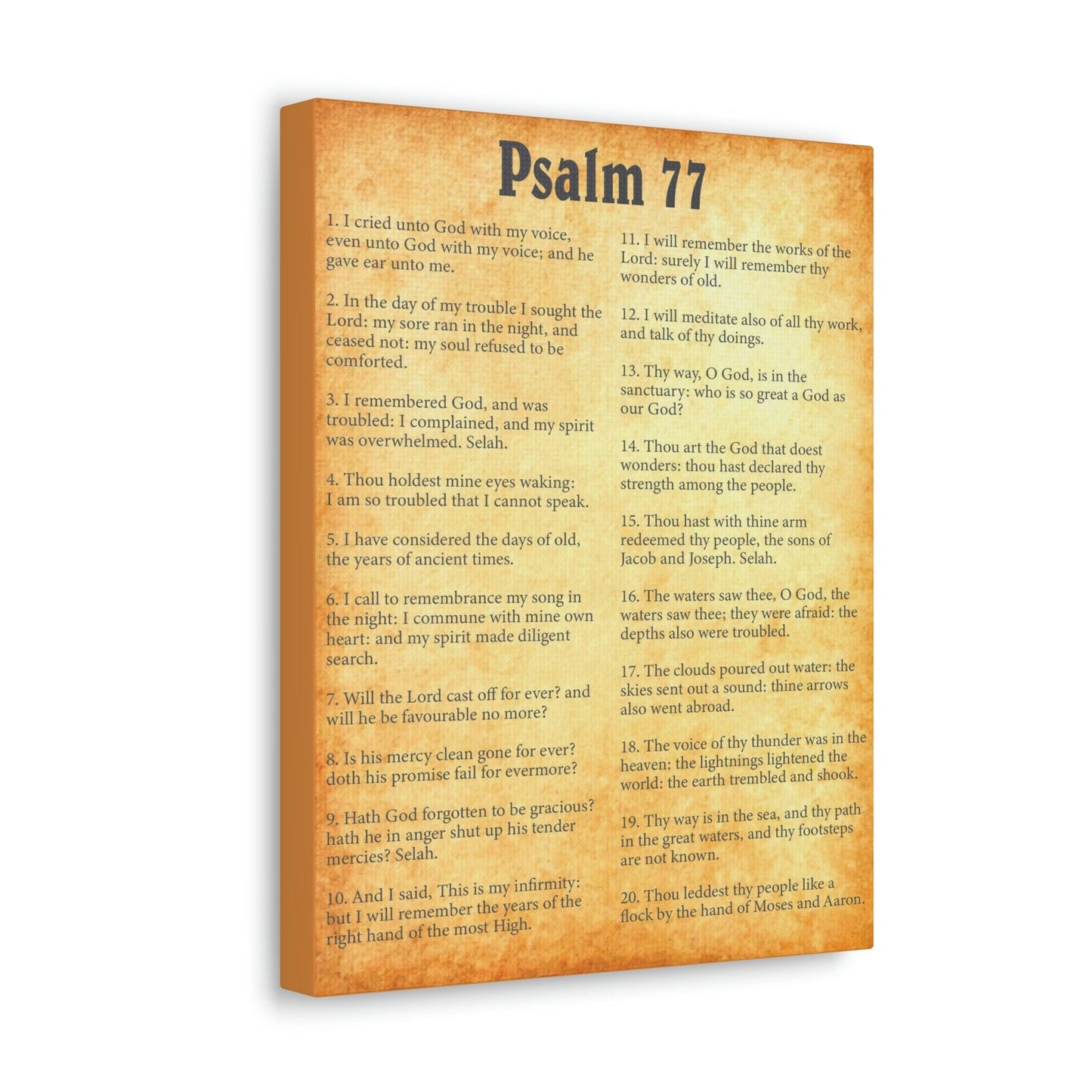 Scripture Walls Psalm 77 Chapter Gold Bible Canvas Christian Wall Art Ready to Hang Unframed-Express Your Love Gifts