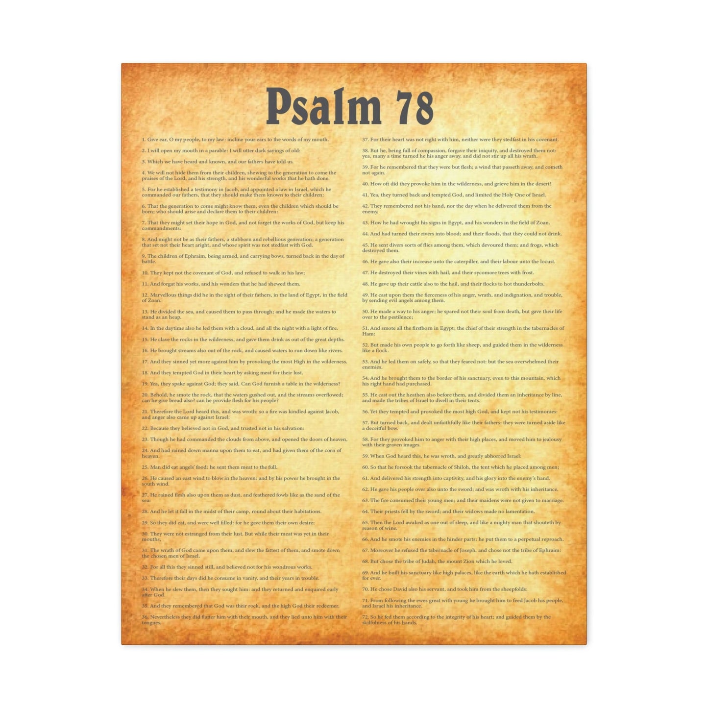 Scripture Walls Psalm 78 Chapter Gold Bible Canvas Christian Wall Art Ready to Hang Unframed-Express Your Love Gifts