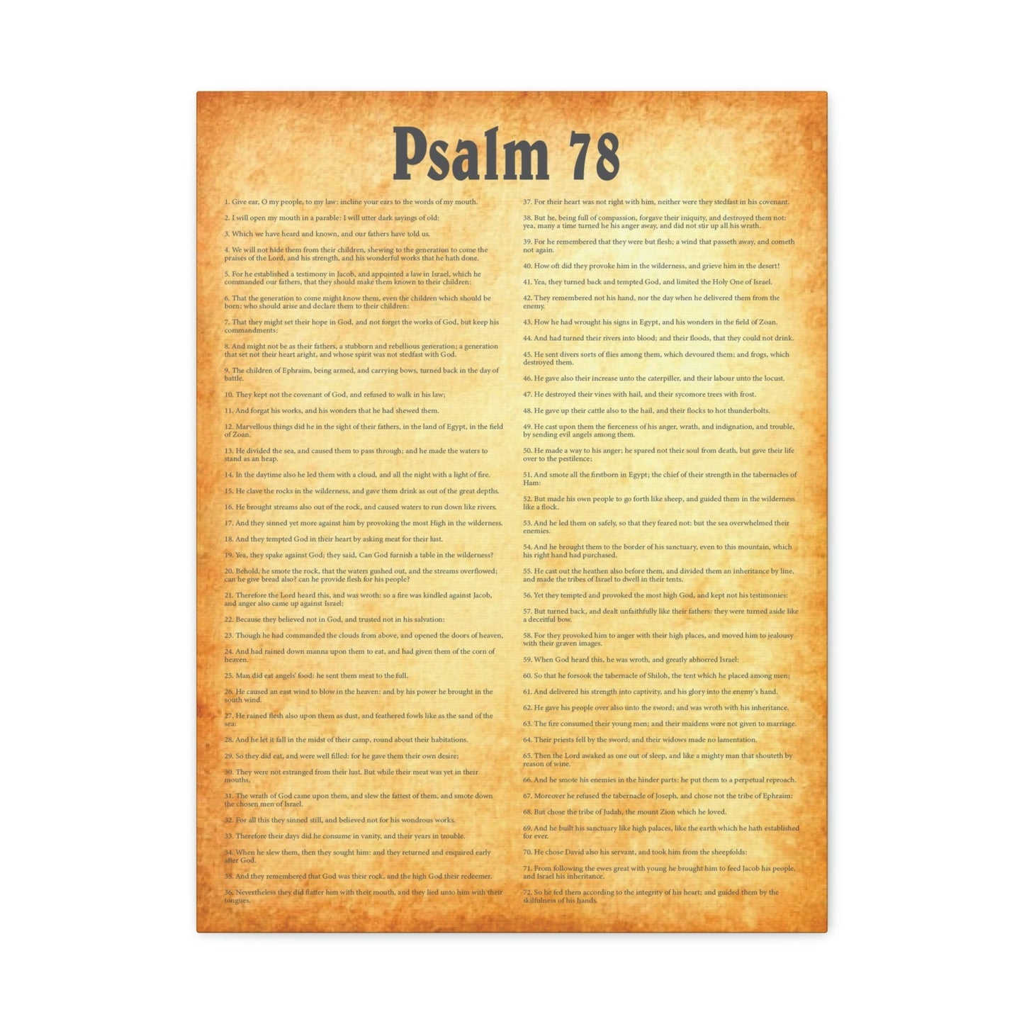 Scripture Walls Psalm 78 Chapter Gold Bible Canvas Christian Wall Art Ready to Hang Unframed-Express Your Love Gifts