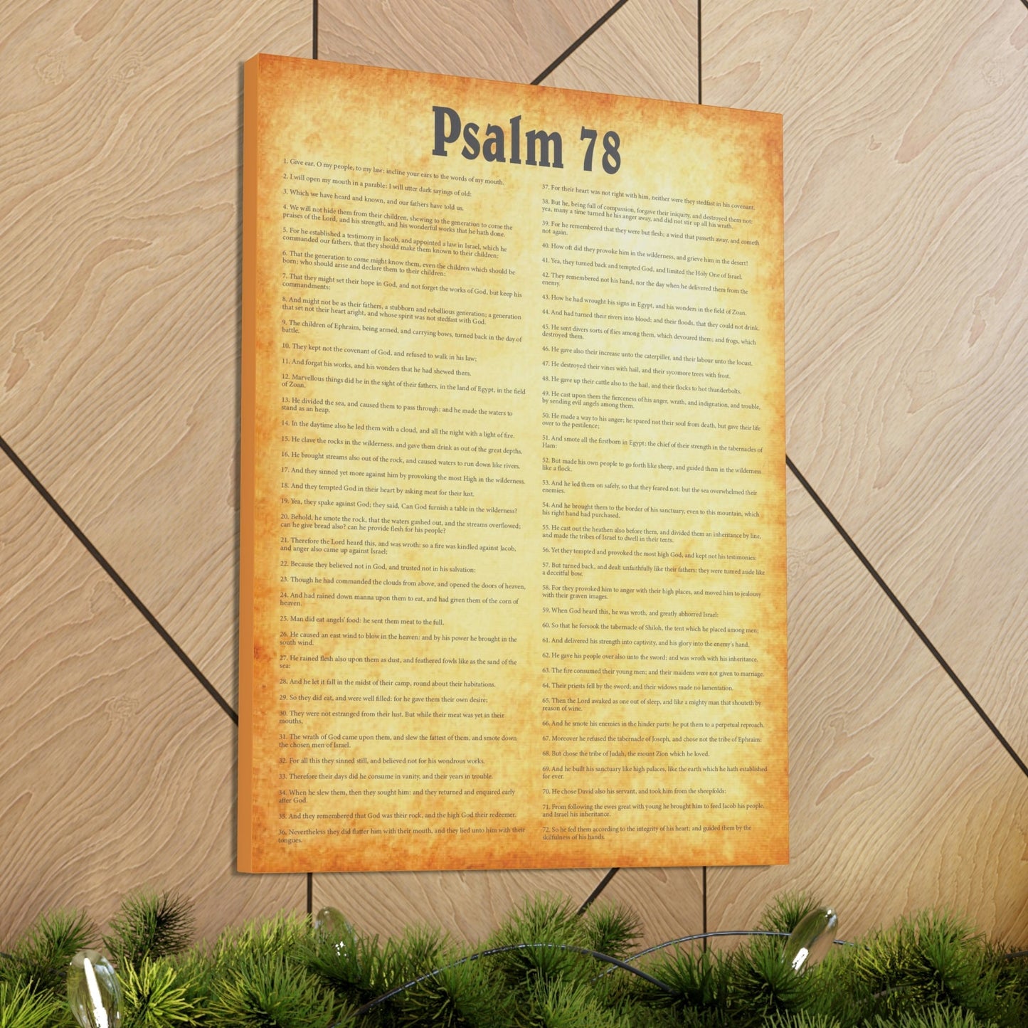 Scripture Walls Psalm 78 Chapter Gold Bible Canvas Christian Wall Art Ready to Hang Unframed-Express Your Love Gifts